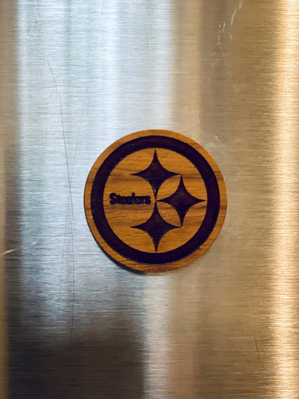 Pittsburgh Steelers Walnut Badge Reel, Magnet, Token