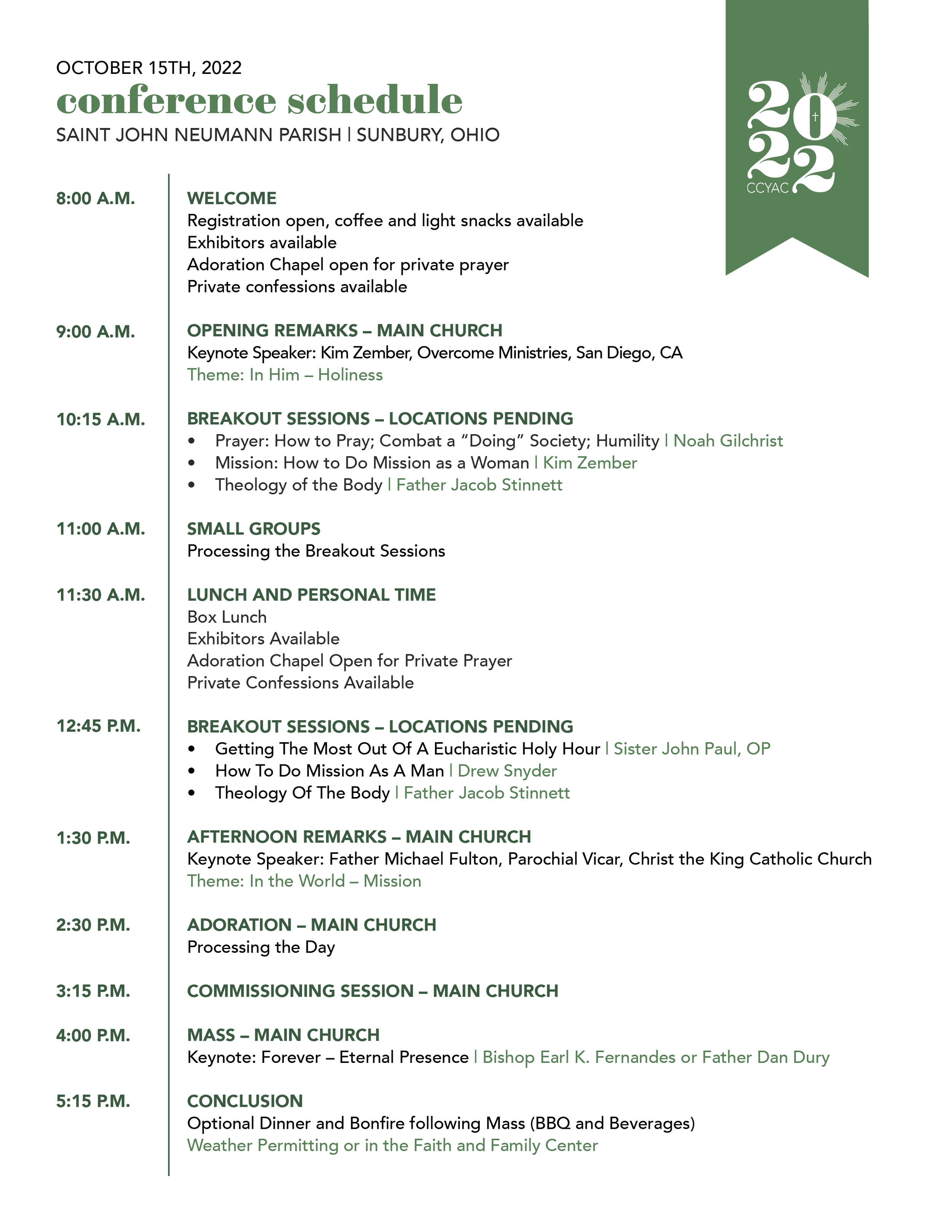 Schedule CCYAC schedule-ccyac