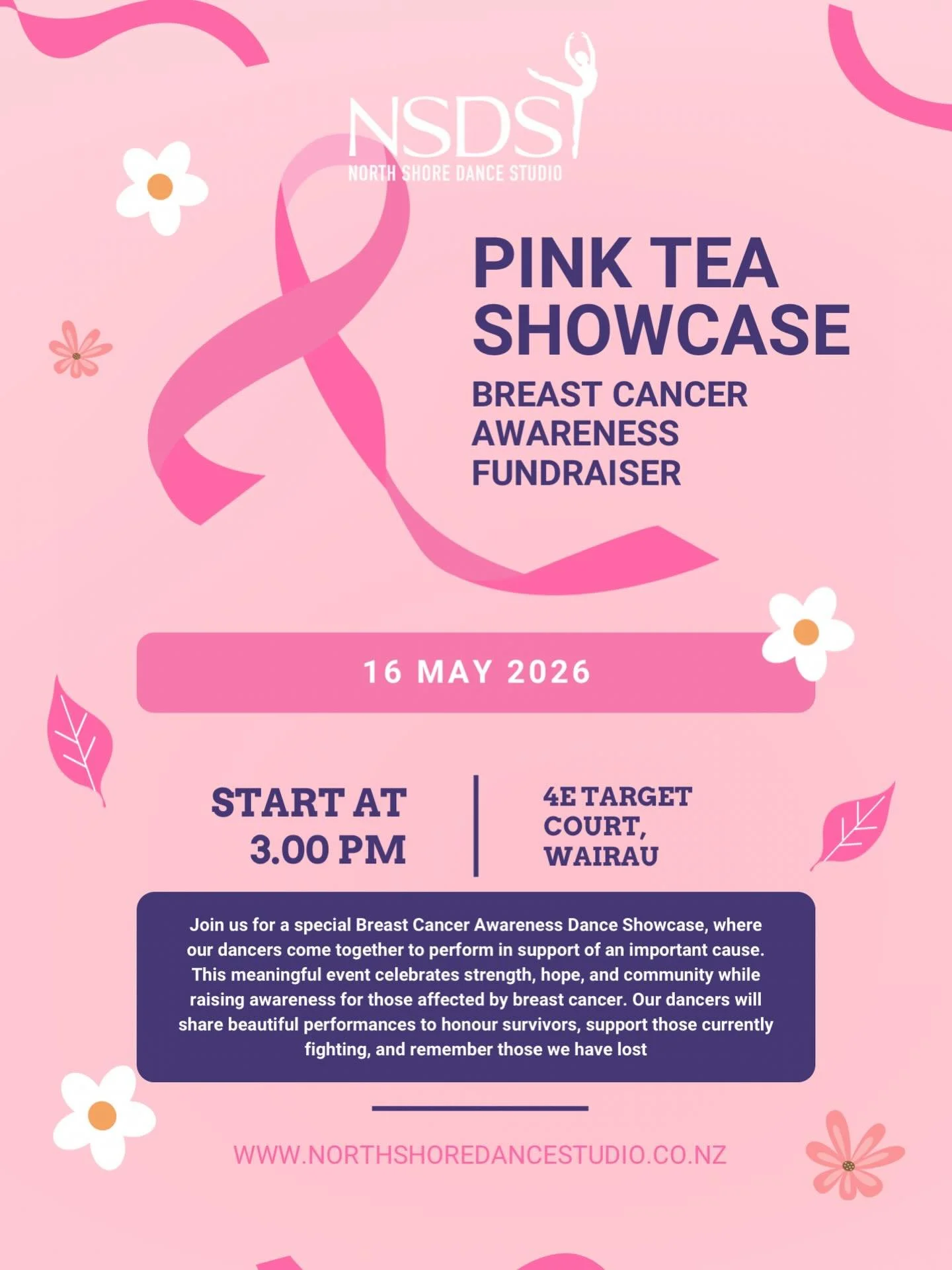 🎀 We&rsquo;re so excited to announce our Pink Tea Showcase 🎀

Join us for a beautiful and heartfelt afternoon as we come together in support of Breast Cancer Awareness.

Our dancers will be sharing special performances that celebrate strength, hope