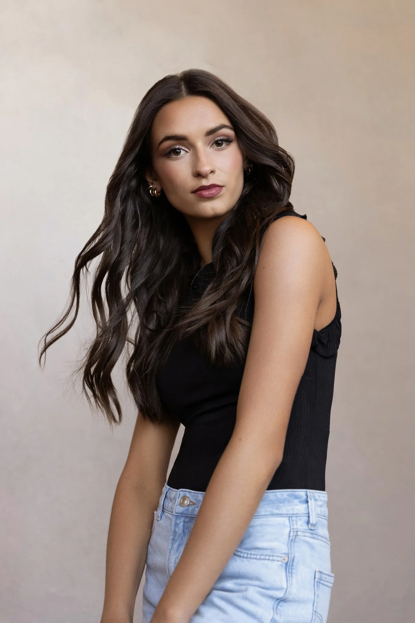 Colorful Nashville studio portrait with movement by Judith Hill Photography