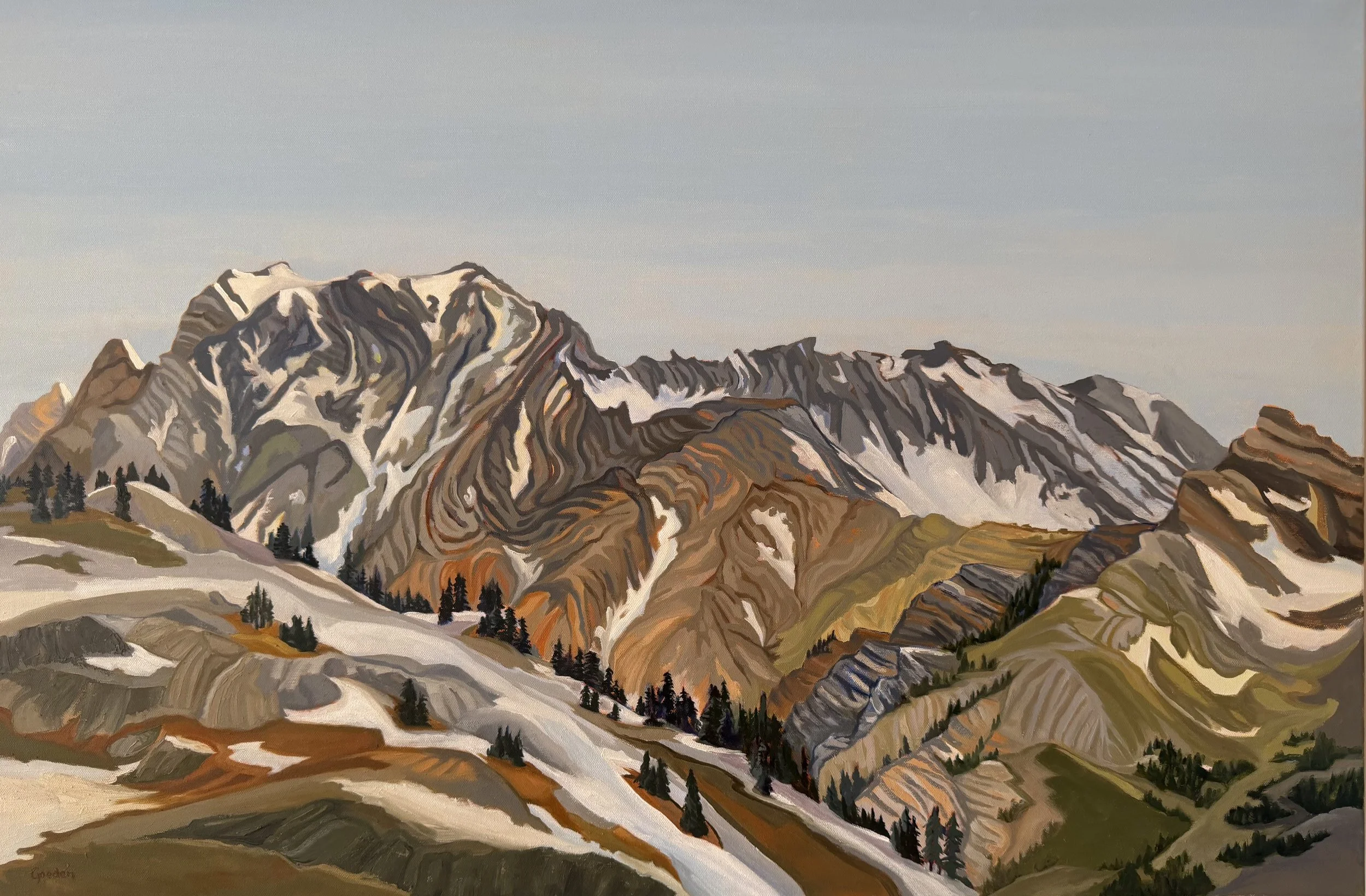Mt Superior from Alta - 36" x 24" Oil