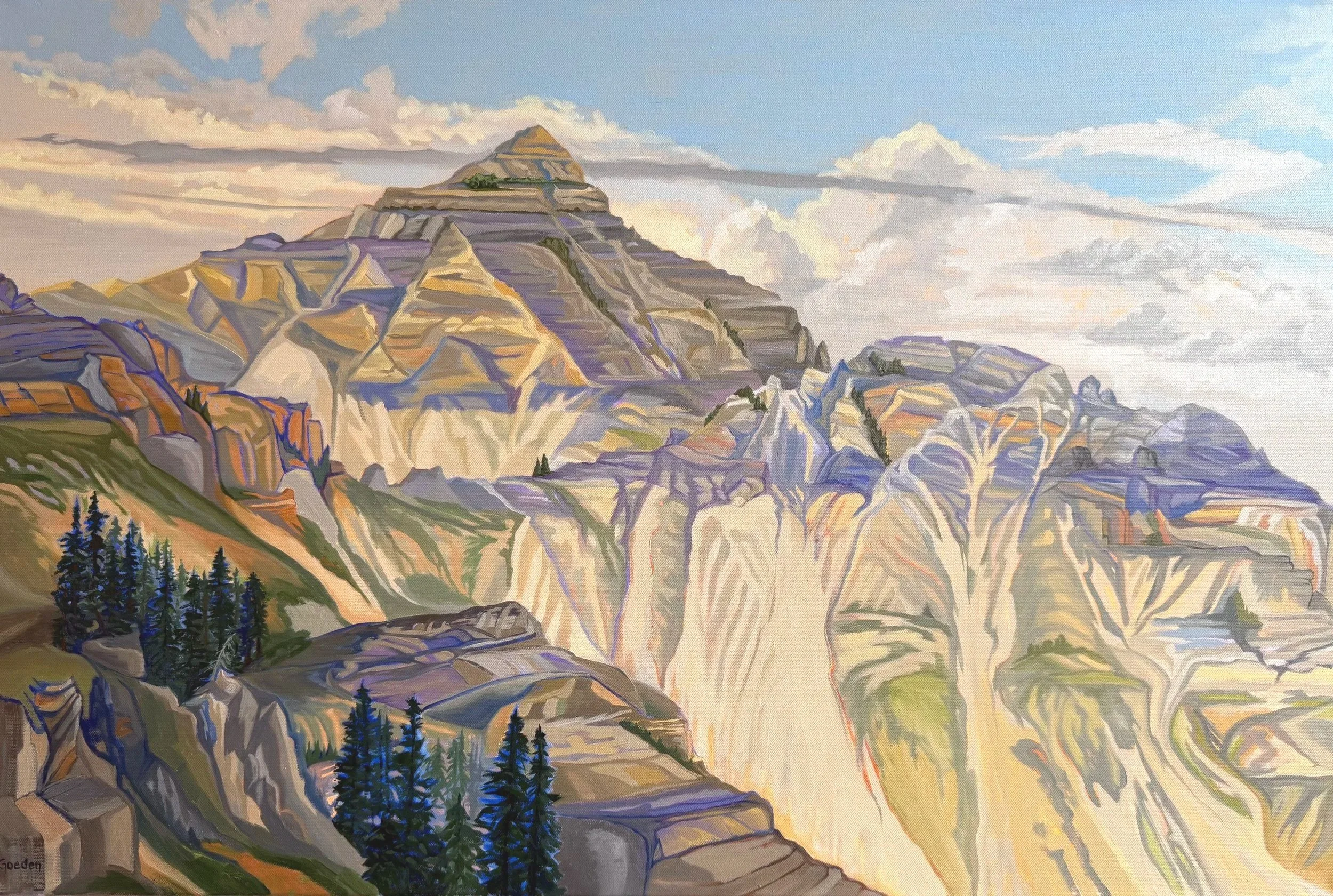 Mt Timp Scree Fields - 36" x 24" Oil