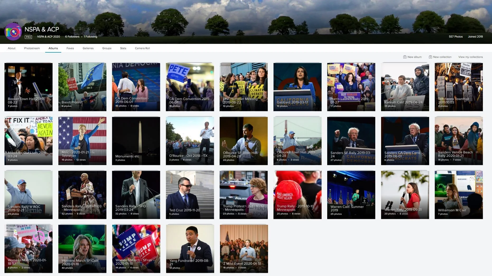 Above is the Flickr archive for the National Scholastic Press Association’s (NSPA) Campaign 2020 Photo Exchange Project, featuring 226 of my political photos.
