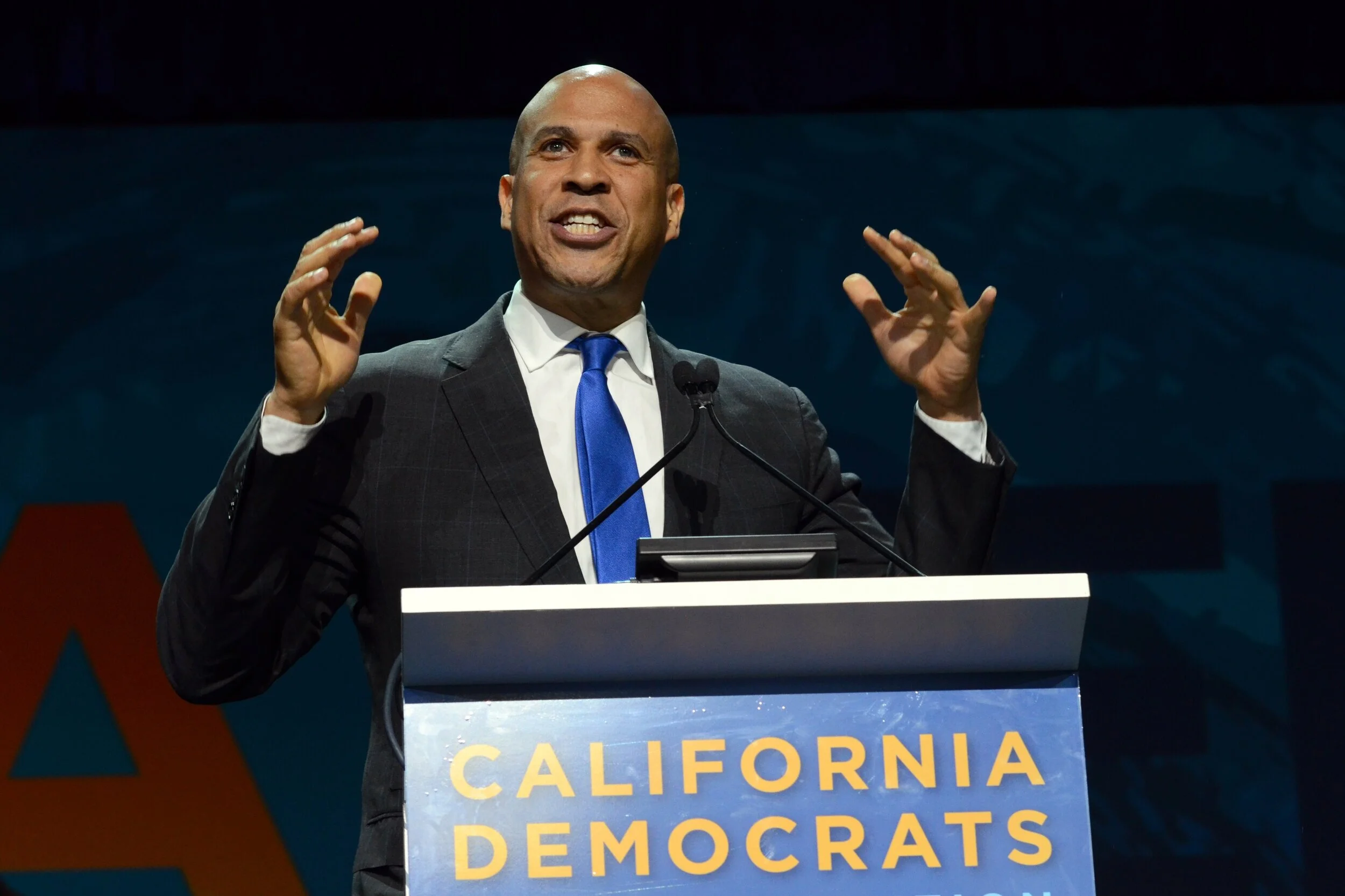 Sen. Cory Booker calls for increased gun regulations to prevent gun violence in his speech at the California Democratic State Convention. In an interview with Harker Aquila after his speech, Booker said, "What sets me apart is the fact that I was th…