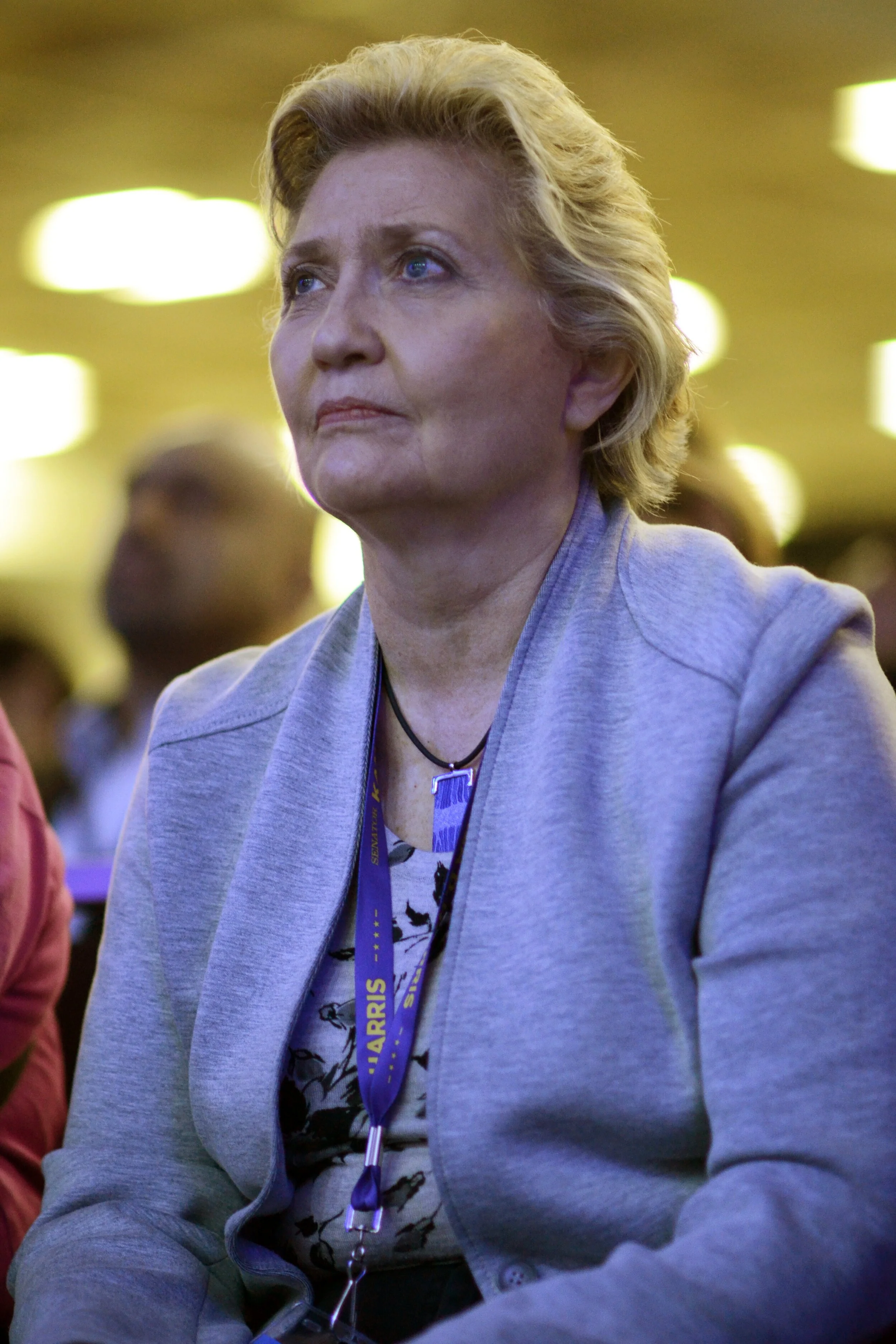 An attendee of the California Democratic Party general session on the afternoon of June 1 listens to Sen. Cory Booker’s speech. Democratic presidential hopefuls, numbering 11 in total, addressed voters and delegates at the Moscone Center in San Fran…