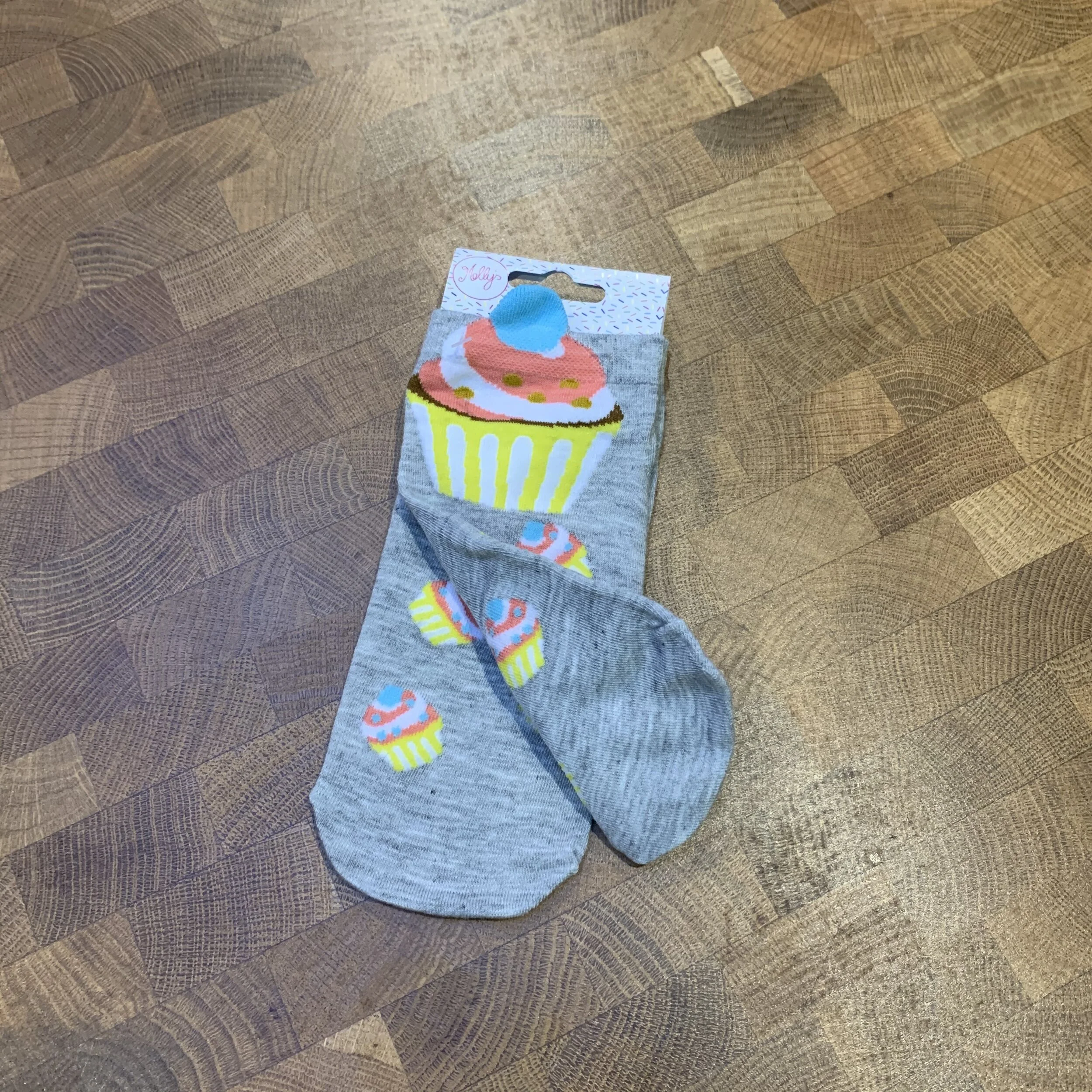 Cupcake Socks - Grey