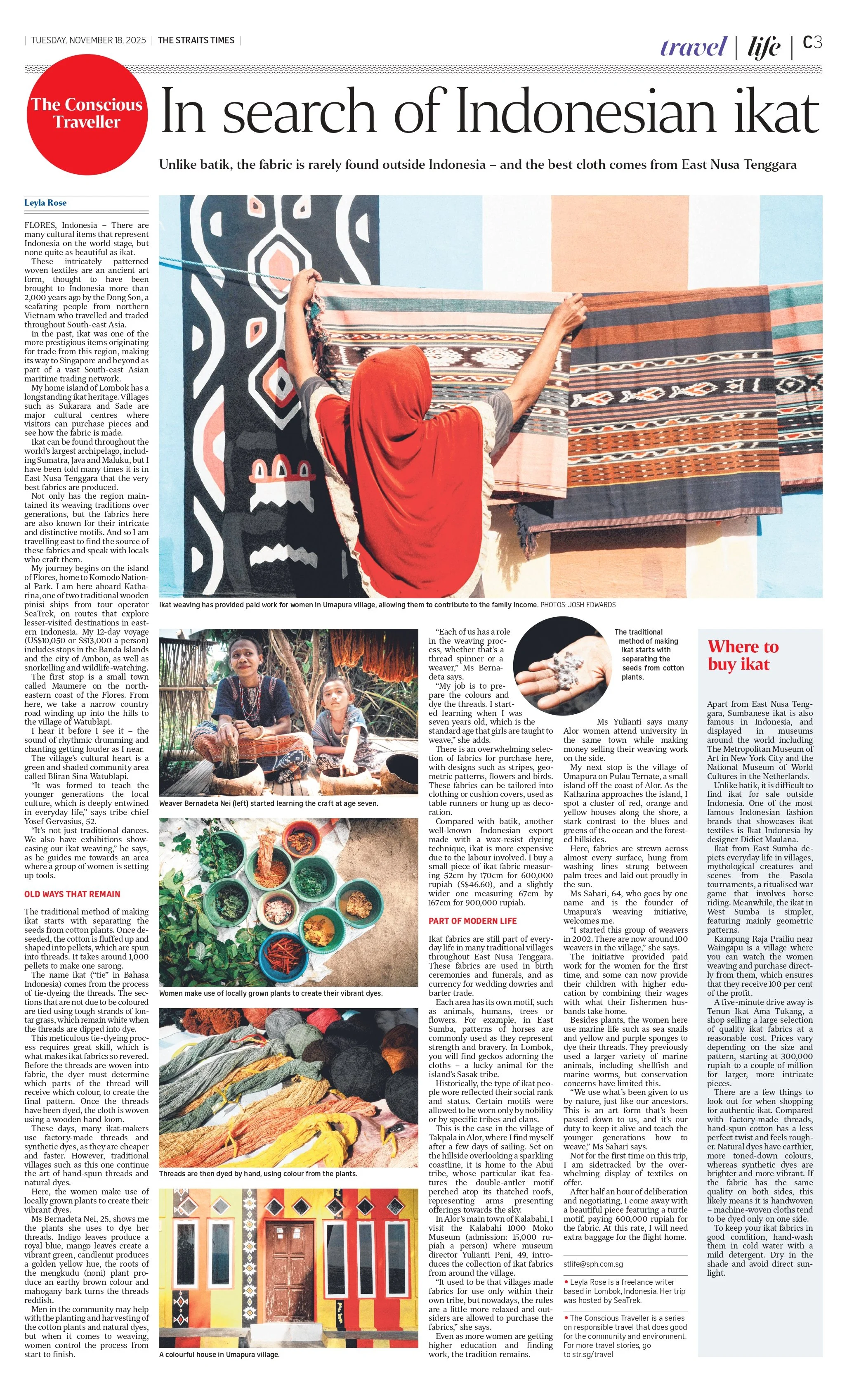 The Straits Times - In search of Indonesian ikat