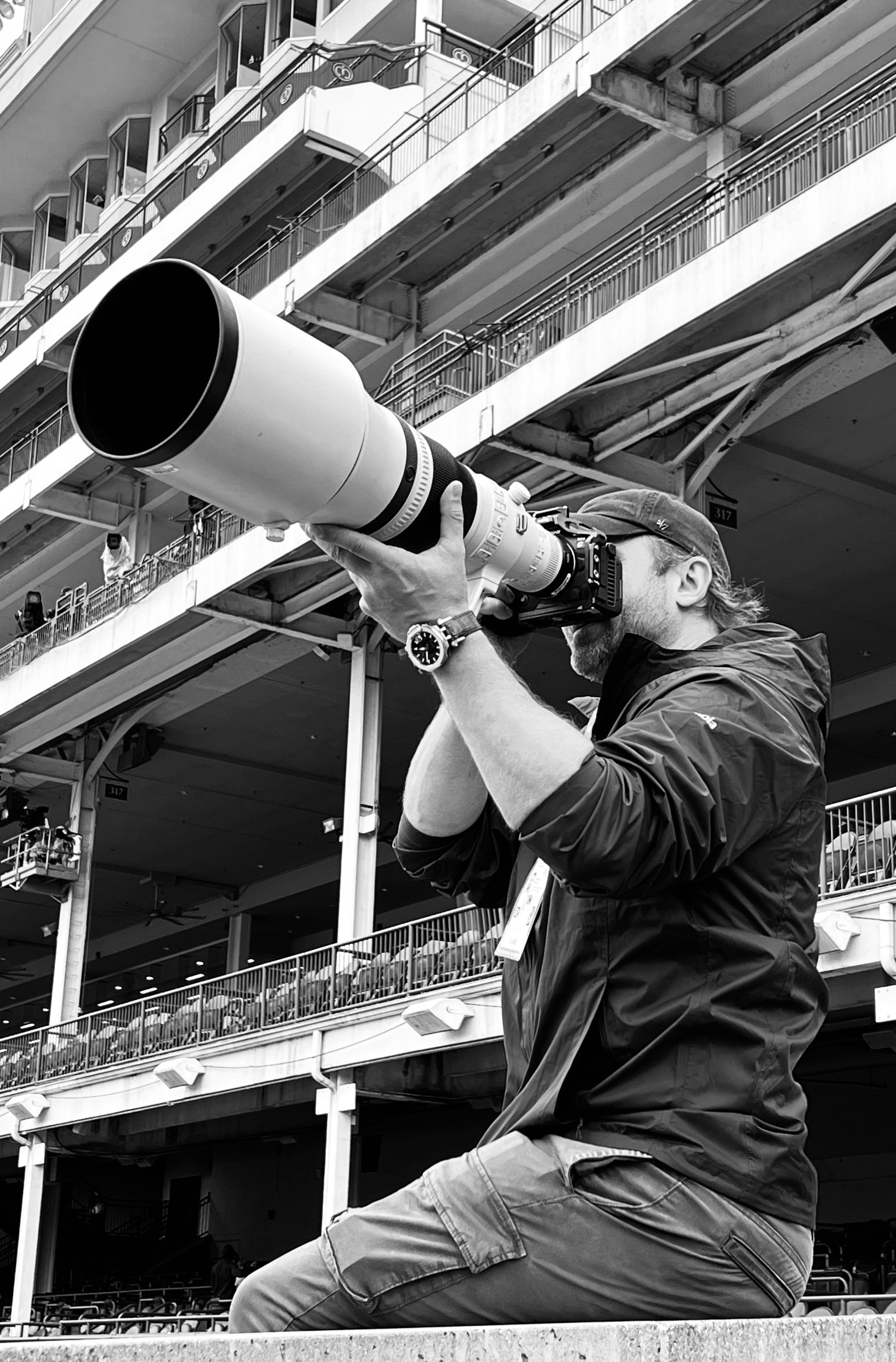 Raphael Macek photographing at Kentucky Derby 2023