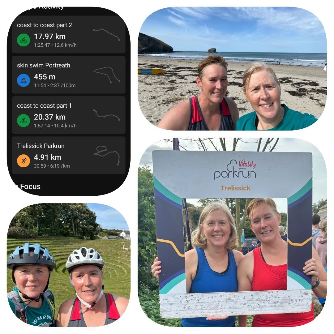What a day
Park Run
20km bike ride
Sea swim
17km bike ride
Just to keep us busy as the @madhattersports #swimrun was cancelled due to high winds. 
Cycling in high winds was 'a joy '!
@johnyelland1 I am hoping to join your events again next year.
