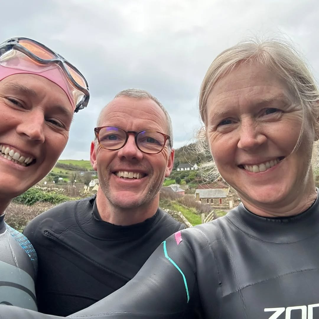 Braving the fresh morning weather with a sea swim only made possible by having good friends with you. (and calm seas) 
Just love have small swim rests the body and mind, I have been busy in the gym and running during the storms but a swom is my RESET