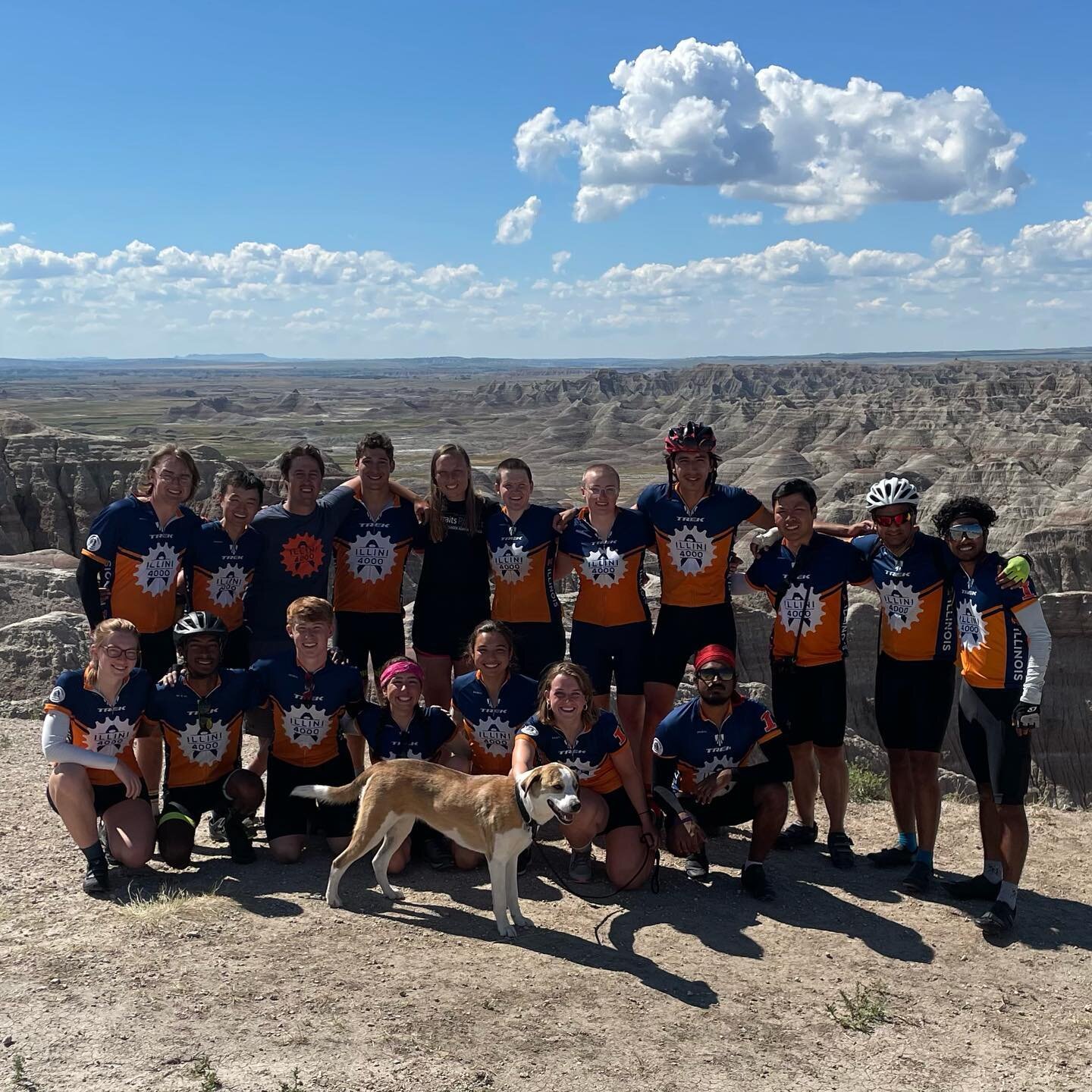 Day 39: INTO THE BADLANDS! We biked from Kadoka to Wall, SD and through Badlands National Park! We ended the ride just under 58 miles. What a perfect day to mark our half way point! We have 39 days left until the end of our trip!
**Follow our team bl