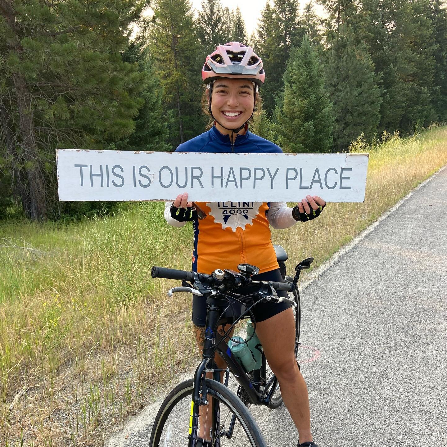 Day 56: Although we were bummed that we had to shuttle mid ride from Missoula to Superior, MT due to the smoke in the air. We made the most of our day by enjoying the little things like finding these signs and license plates along the road! 
**Follow