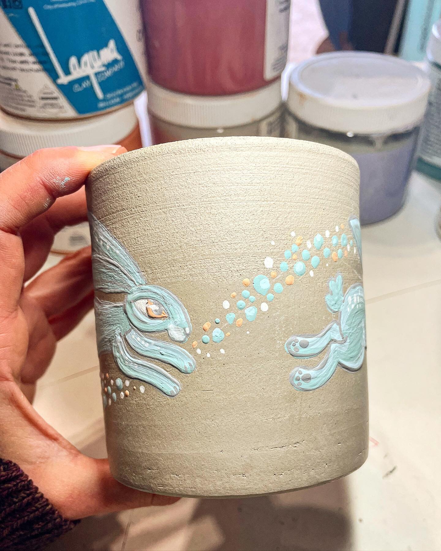 Collaboration time! Been working with my friend @rusty_dog_ceramics on a collection of one-of-a-kind mugs for the Sip Show at @mazamarartpottery. Opener is Friday February 9th and the show runs through March 24th. It&rsquo;s been over 20 years since 
