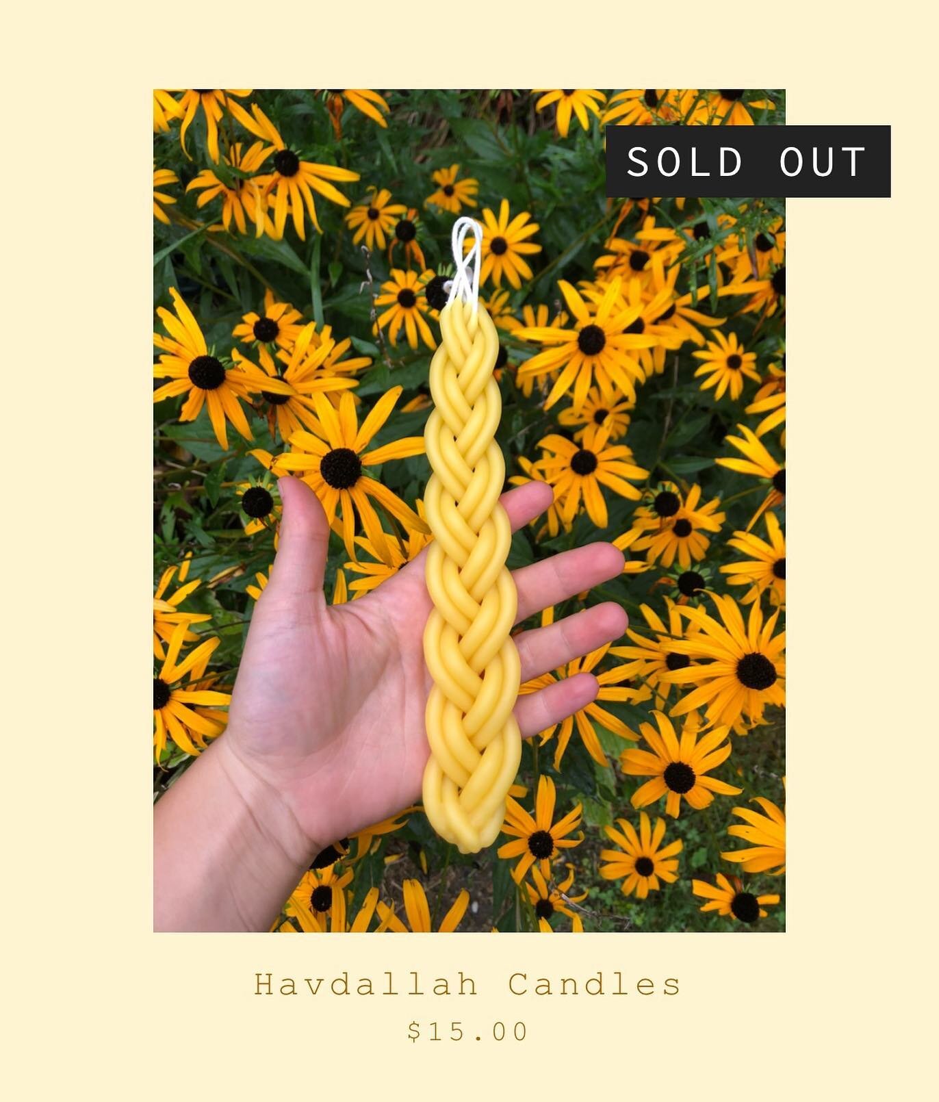 Havdallah candles are currently sold out! Thanks y&rsquo;all for all your orders! 

Hope to have more in the shop next week. ❤️&zwj;🔥

Be sure to subscribe to my newsletter for updates &amp; discounts! 

Love u!