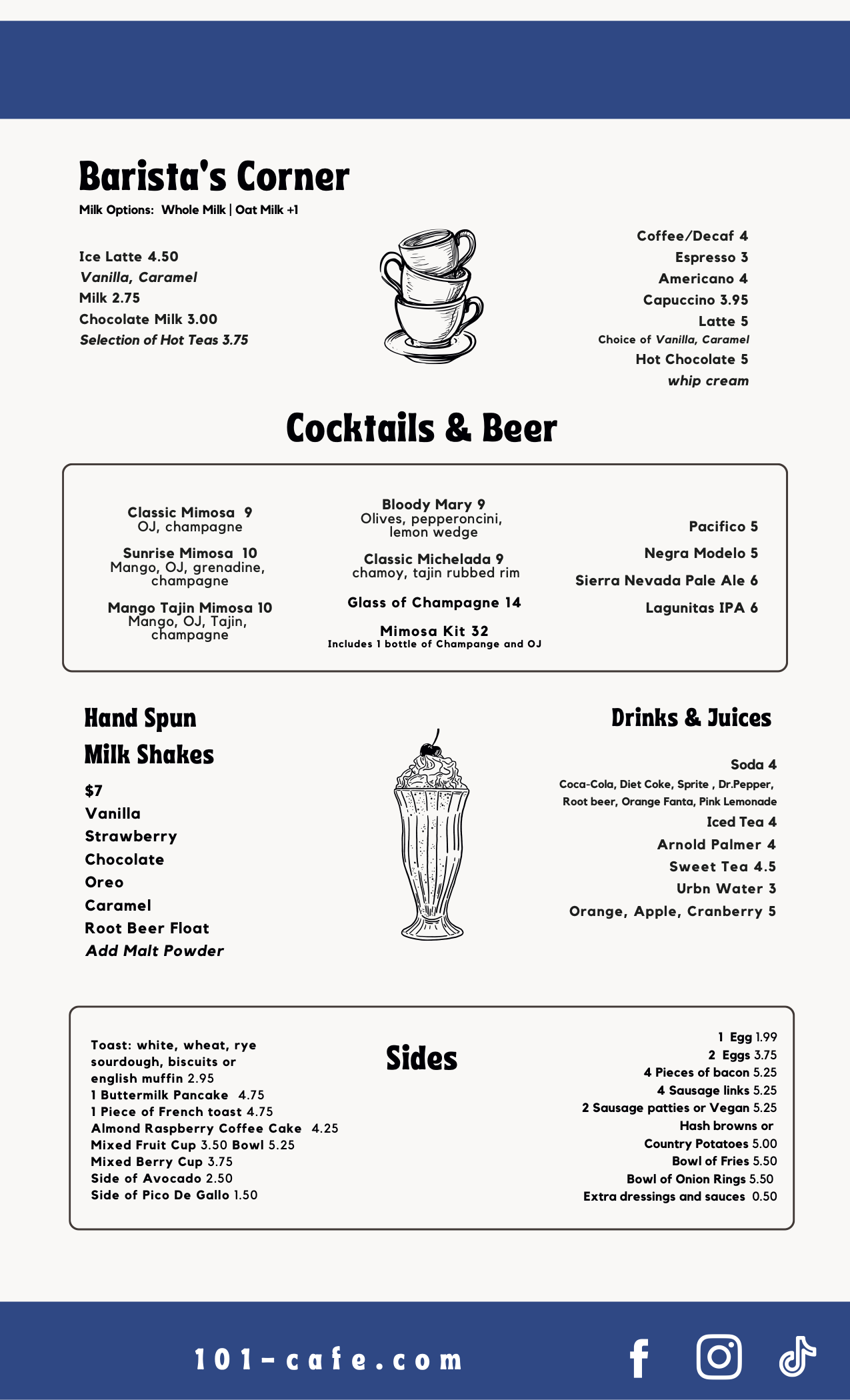 Menu | Explore Gourmet Delights — 101 Cafe