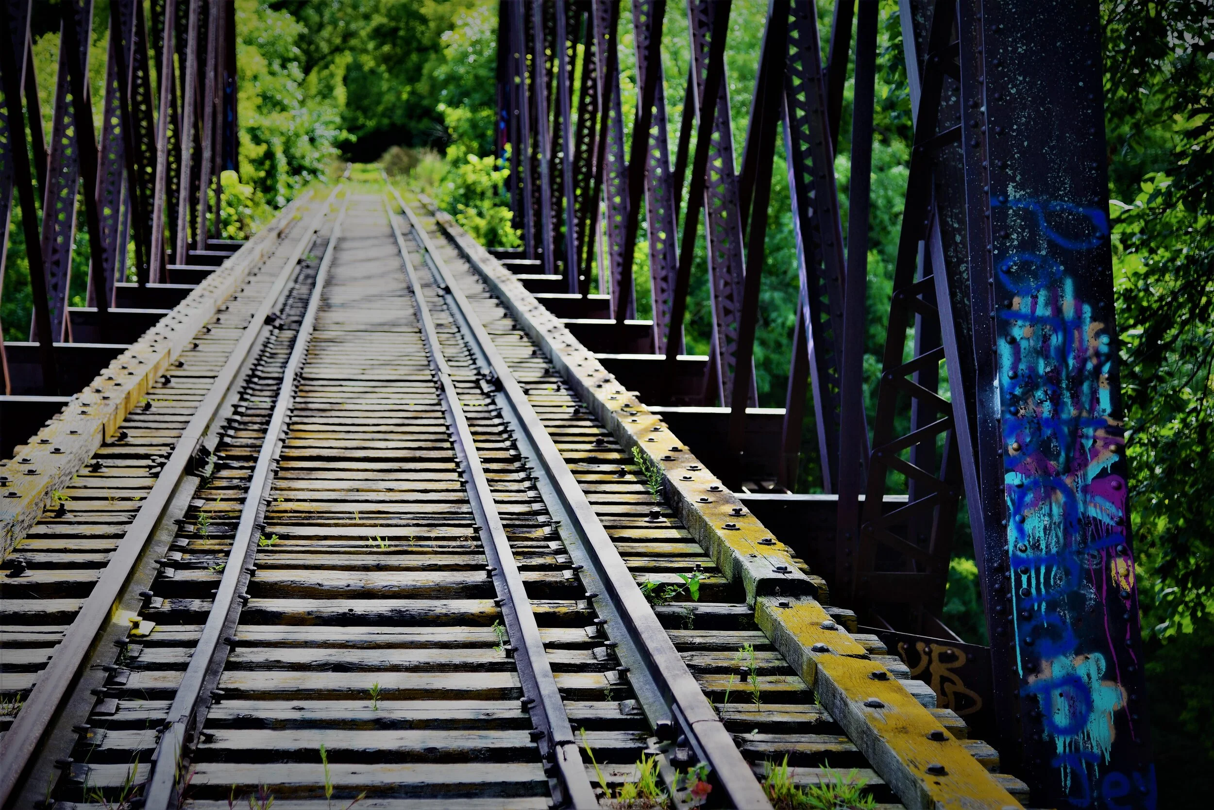  An abandoned railroad bridge near Brandon, South Dakota. 