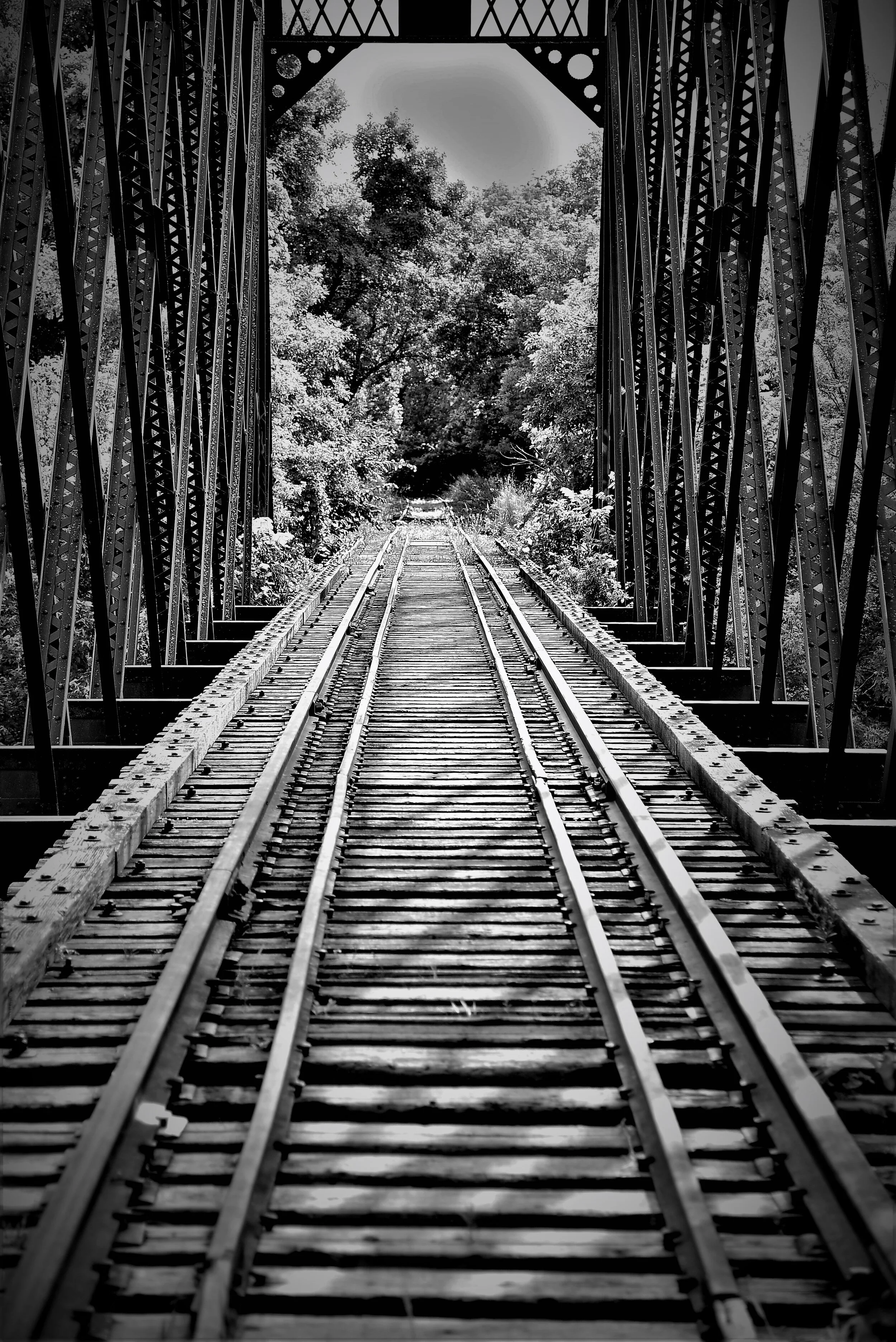  Abandoned railroad bride near Brandon, South Dakota. 