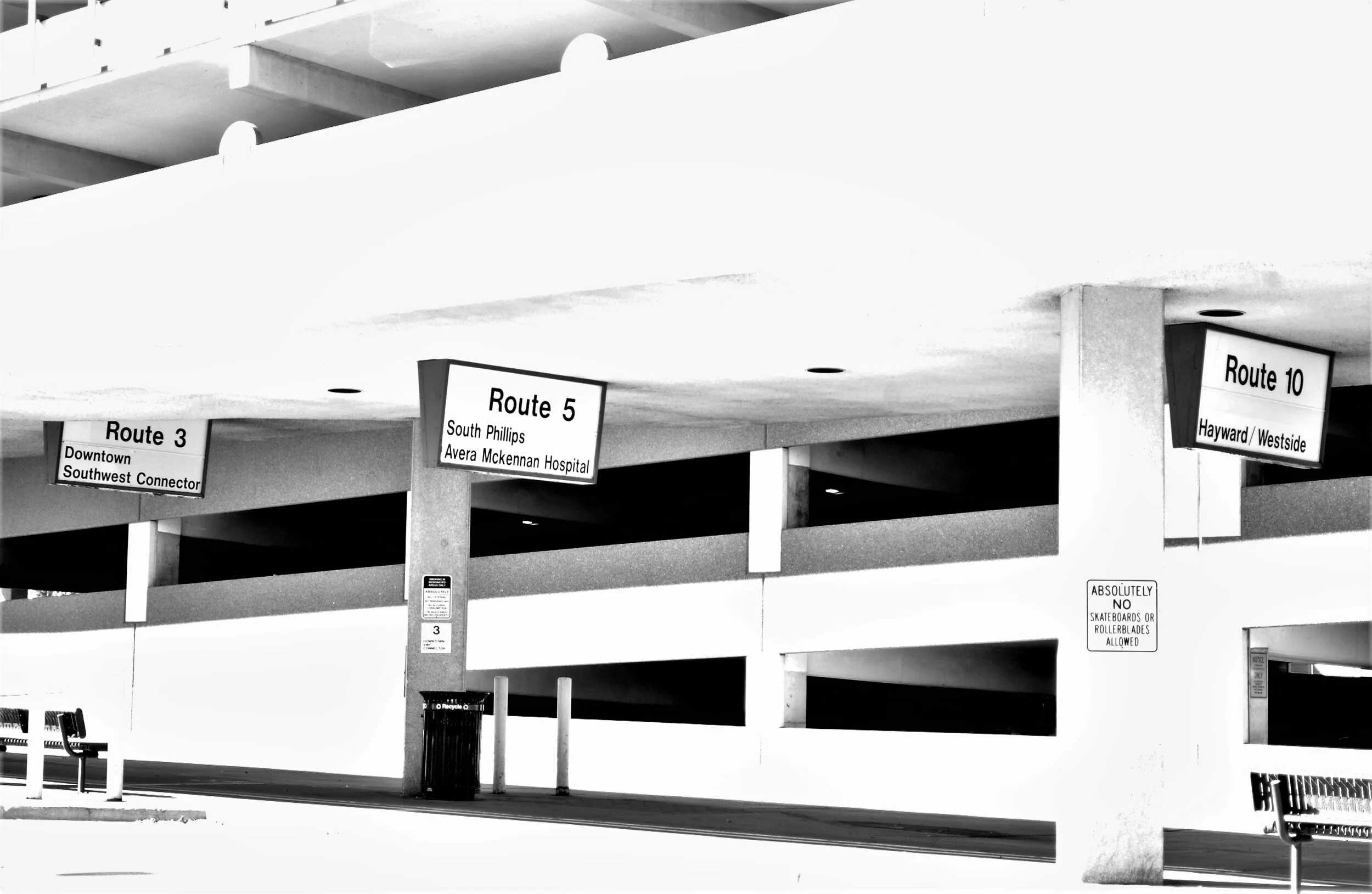  Sioux Area Metro bus depot in downtown Sioux Falls, South Dakota. 