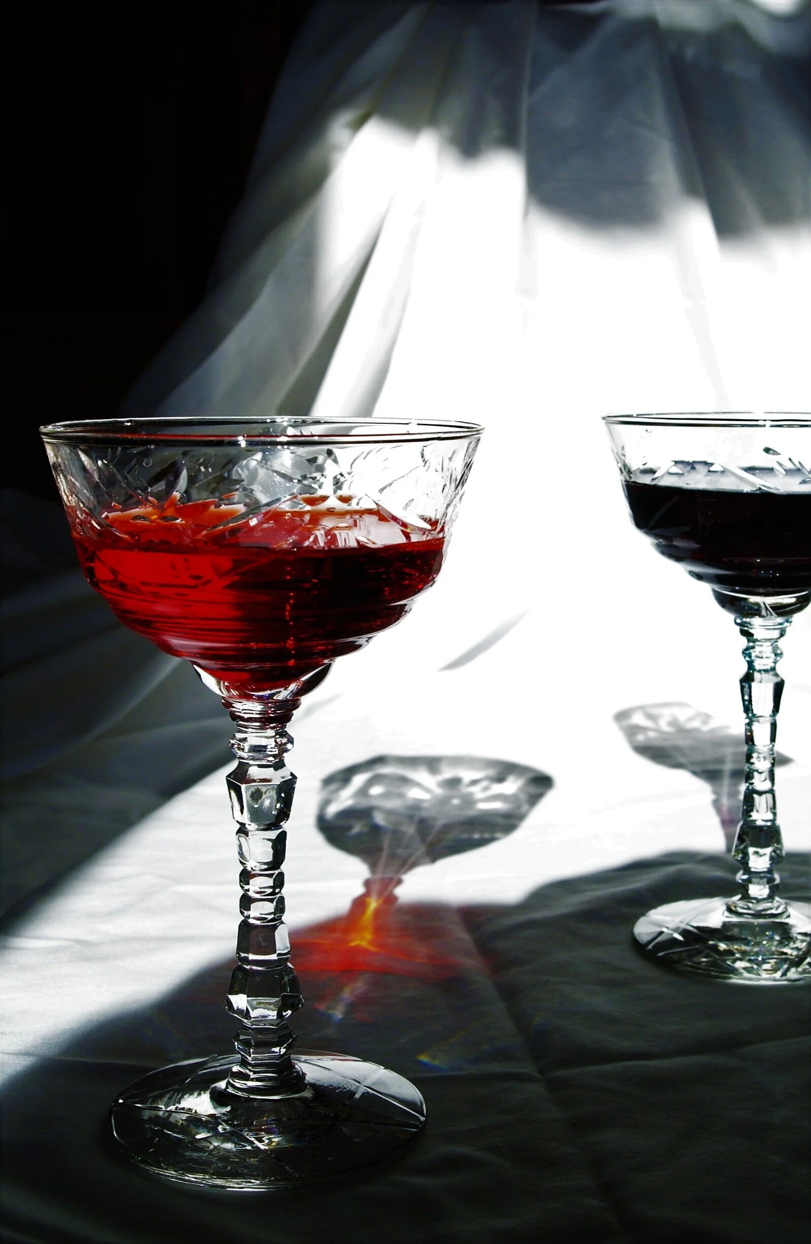  Two elegant glasses. 