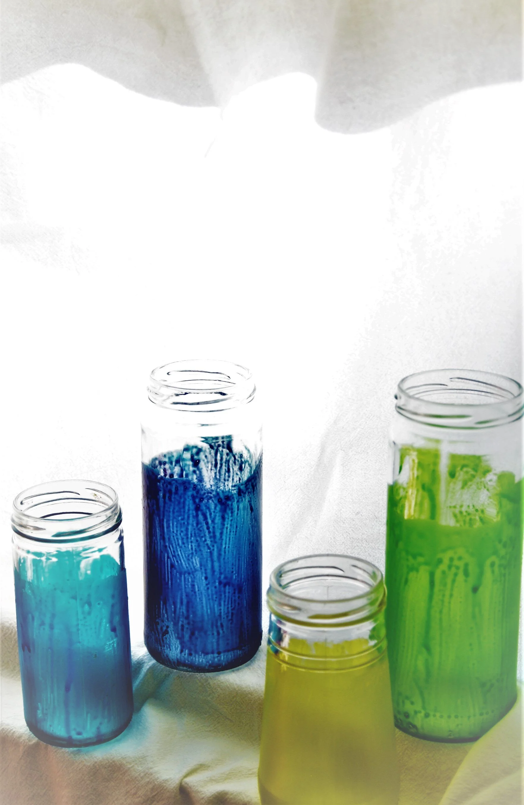  Four painted olive jars. 