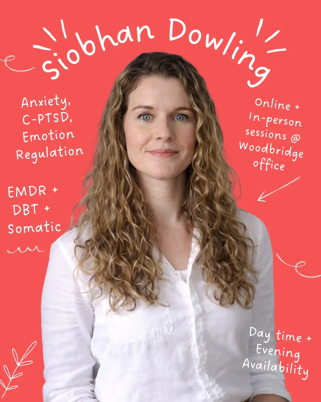 We&rsquo;re so happy to welcome Siobhan Dowling to our team ✨

Siobhan offers warm, attachment-based and trauma-informed therapy (including EMDR!) for adults navigating anxiety, burnout, relationship challenges, complex trauma, emotional overwhelm, a
