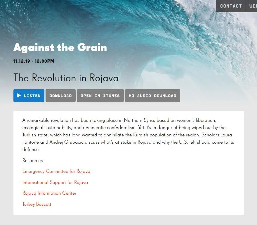Revolution in Rojava on KPFA w/Laura Fantone &amp; Andrej Grubacic