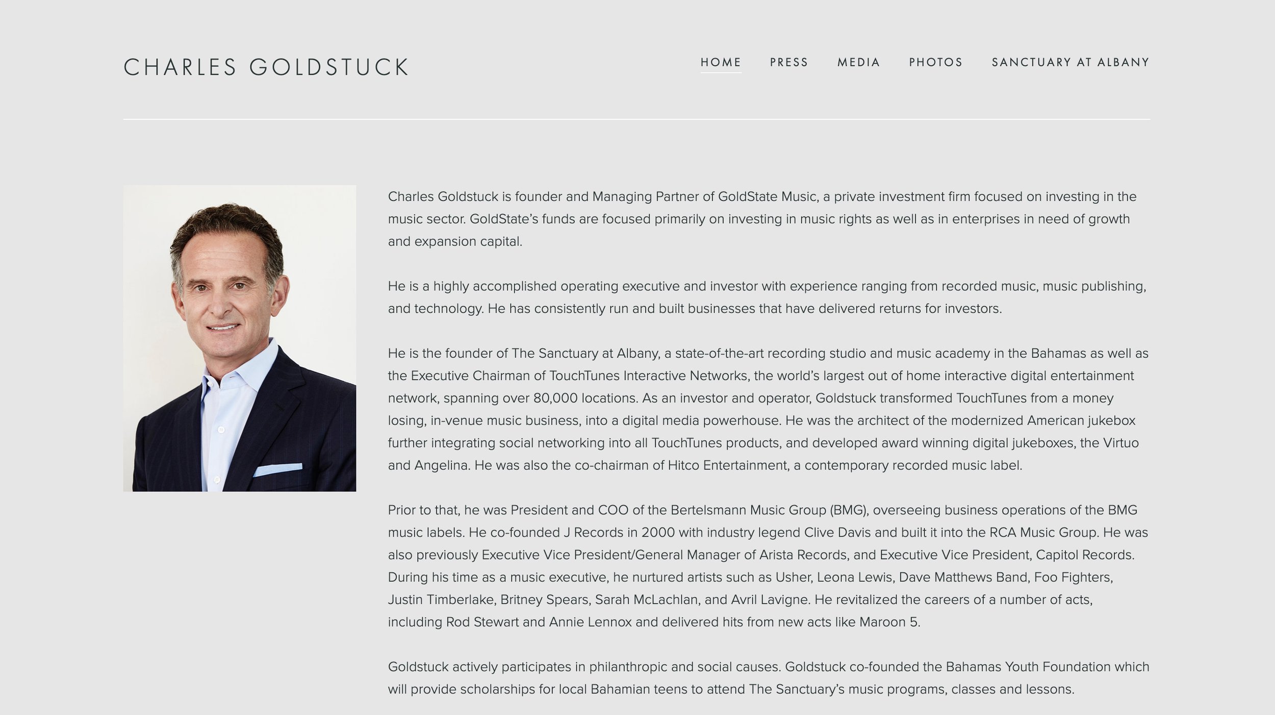 CHARLES GOLDSTUCK: FOUNDER AND CO-CHAIRMAN OF HITCO ENTERTAINMENT