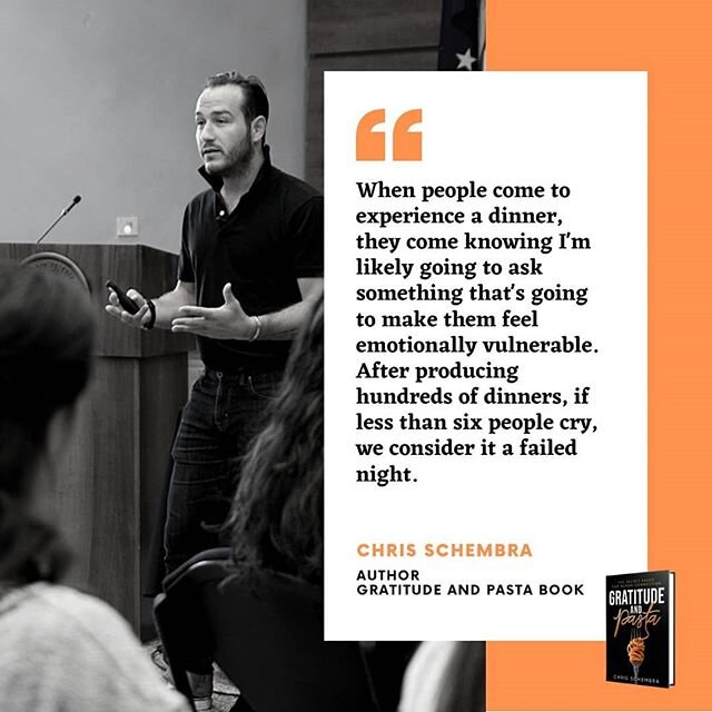 When people come to experience a dinner, they come knowing I'm likely going to ask something that's going to make them feel emotionally vulnerable. After producing hundreds of dinners, if less than six people cry, we consider it a failed night.

@chr