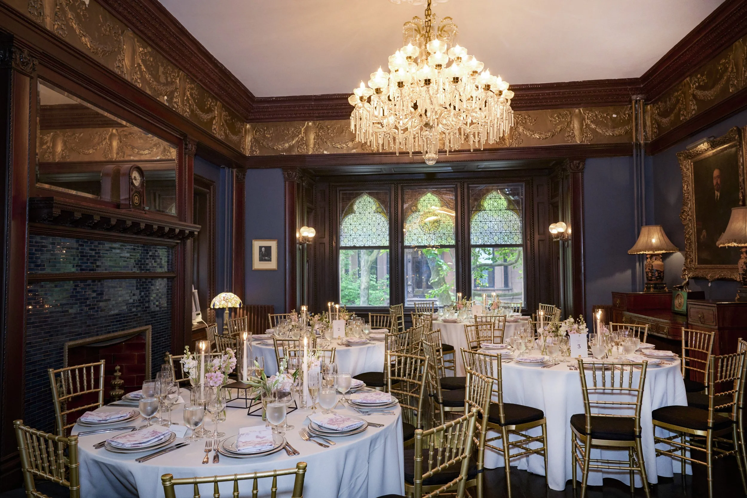 gilded dining room elegant private event venue NYC Brooklyn catering