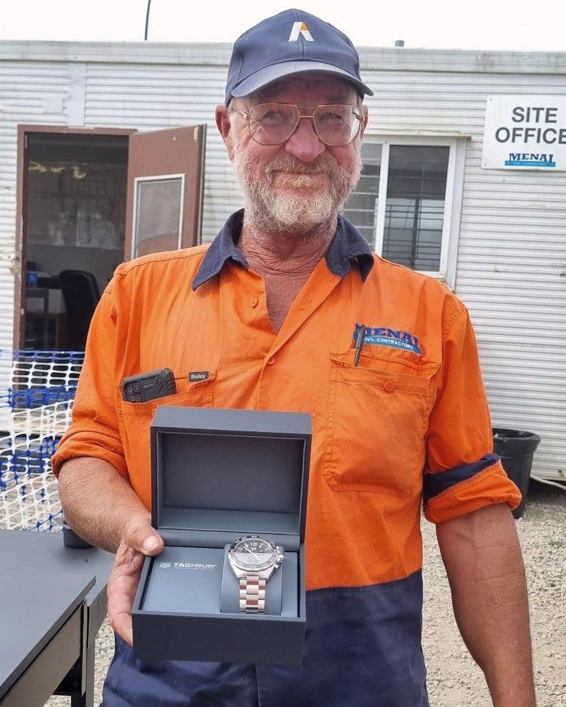 This is what 20 years of service at Menai looks like: Dedication, excellence, and a whole lot of smiles! 😊

As a token of our deep appreciation, we&rsquo;ve gifted Toli, Vaughn, and Daryl with a watch from the Tag Heuer Carrera collection. These tim