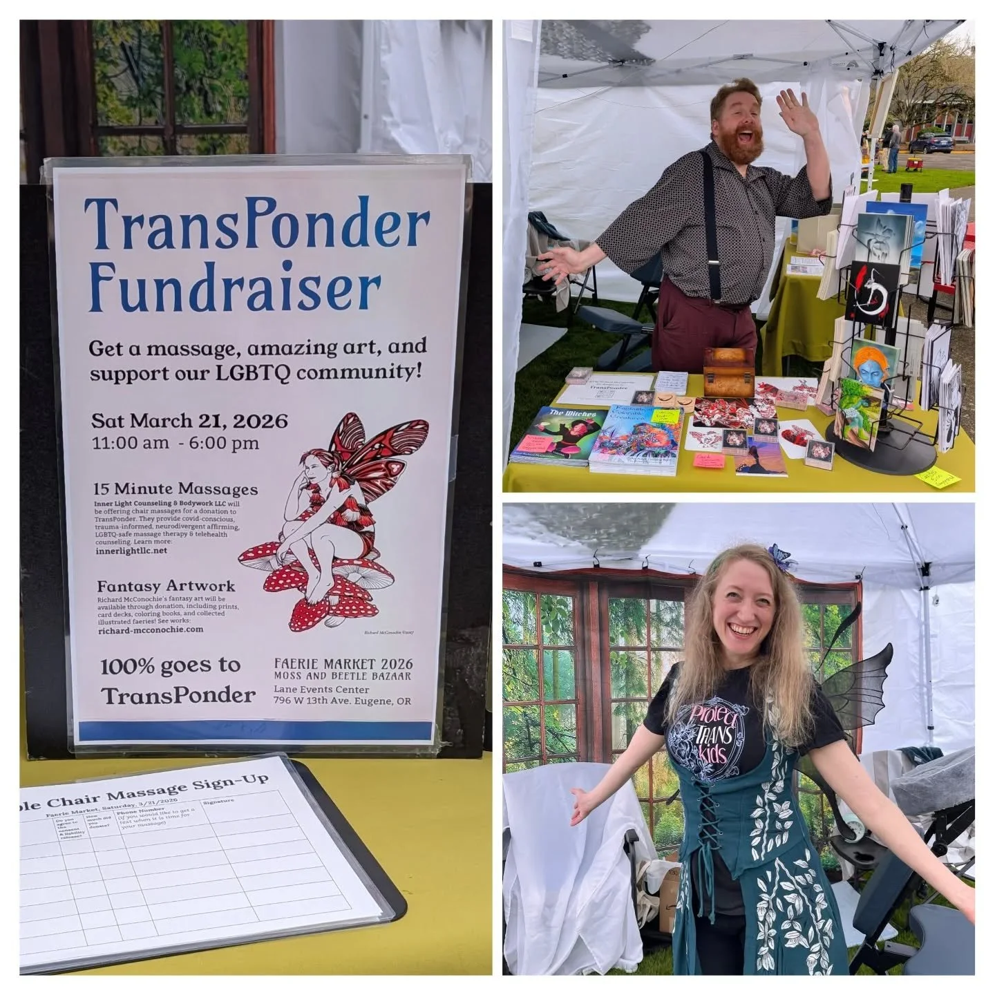 @richard_mccon_art and I raised $325 for TransPonder today at our booth, courtesy of @pixiepanicmarket. Thank you to Richard for sharing his artwork and for everyone who contributed to the cause ❤