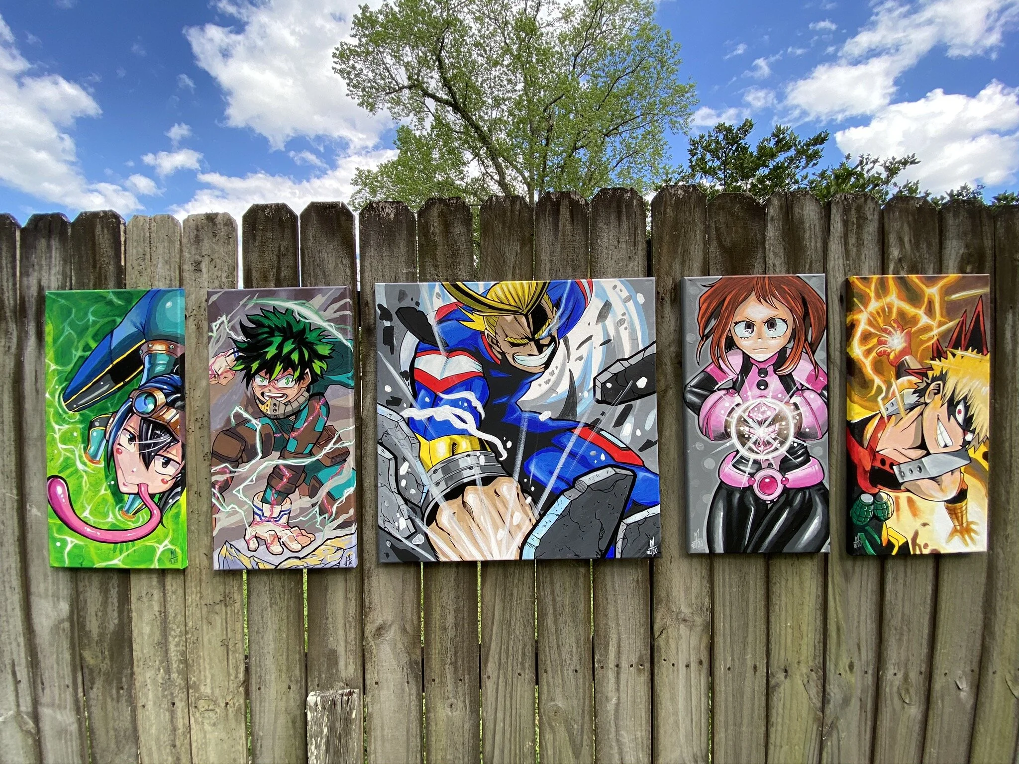 MHA Original Acrylic Painting FULL HERO SET