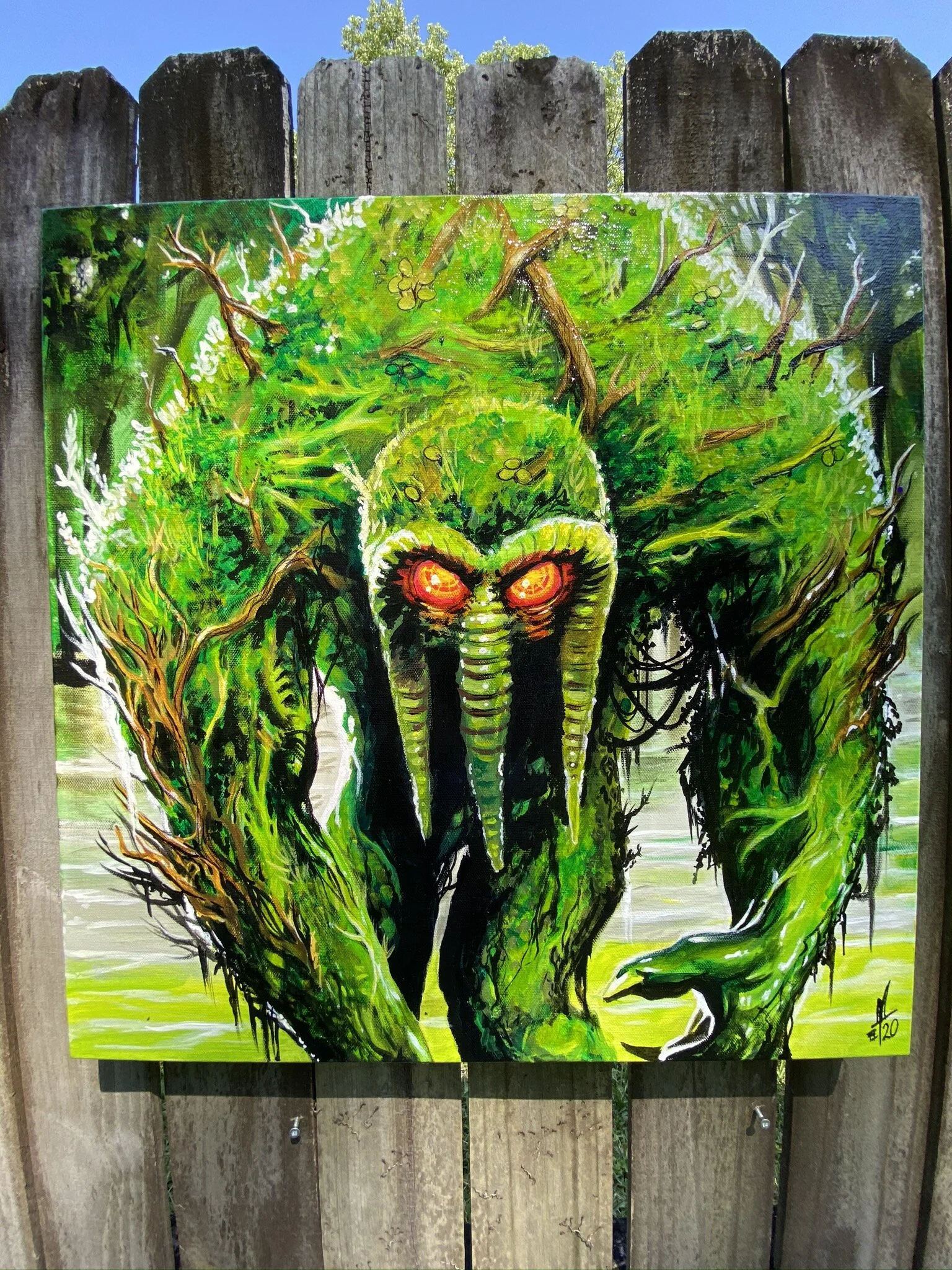Marvel's Man-Thing Original Acrylic Painting