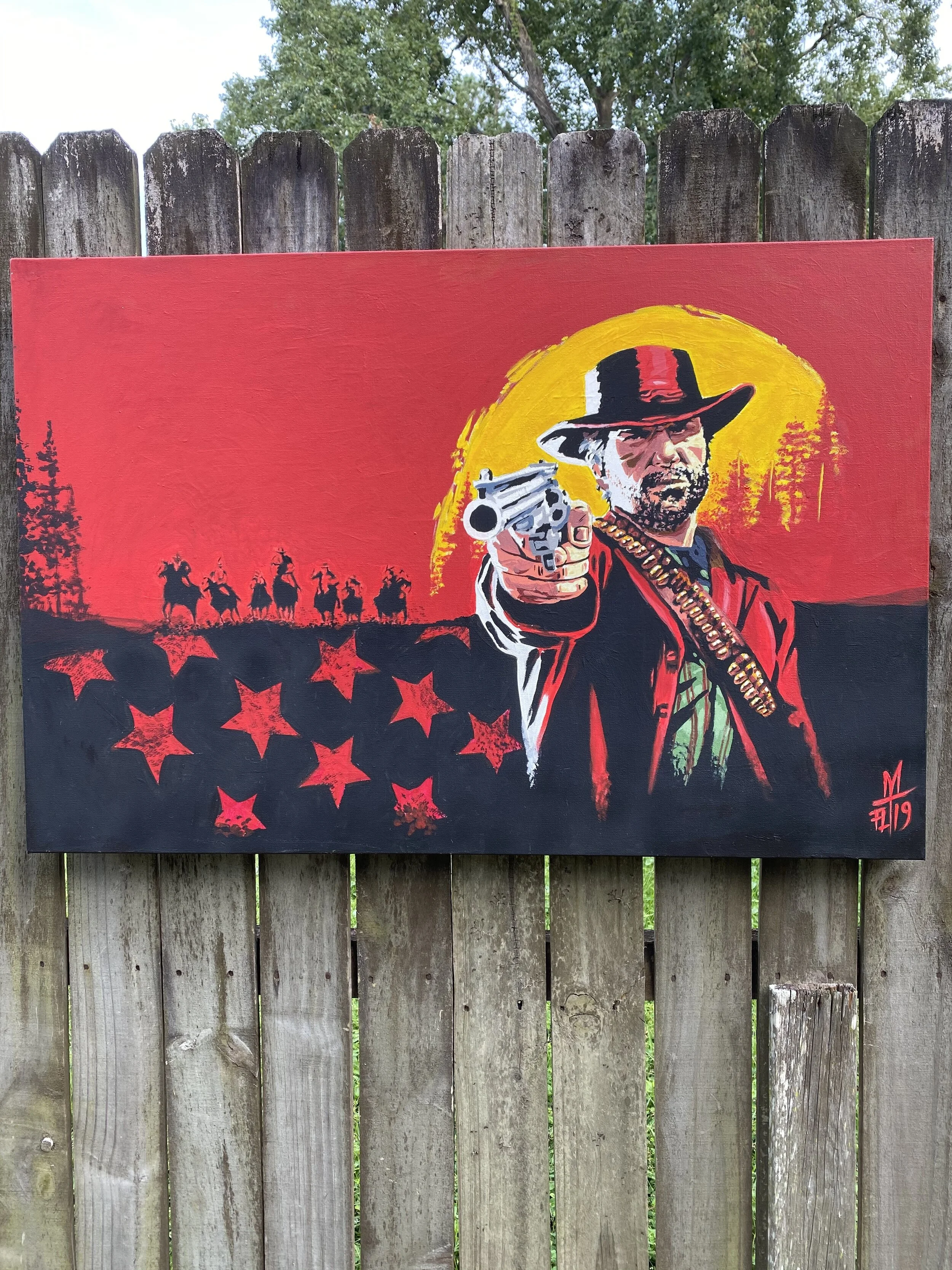 Red Dead Redemption ARTHUR MORGAN Original Acrylic Painting 