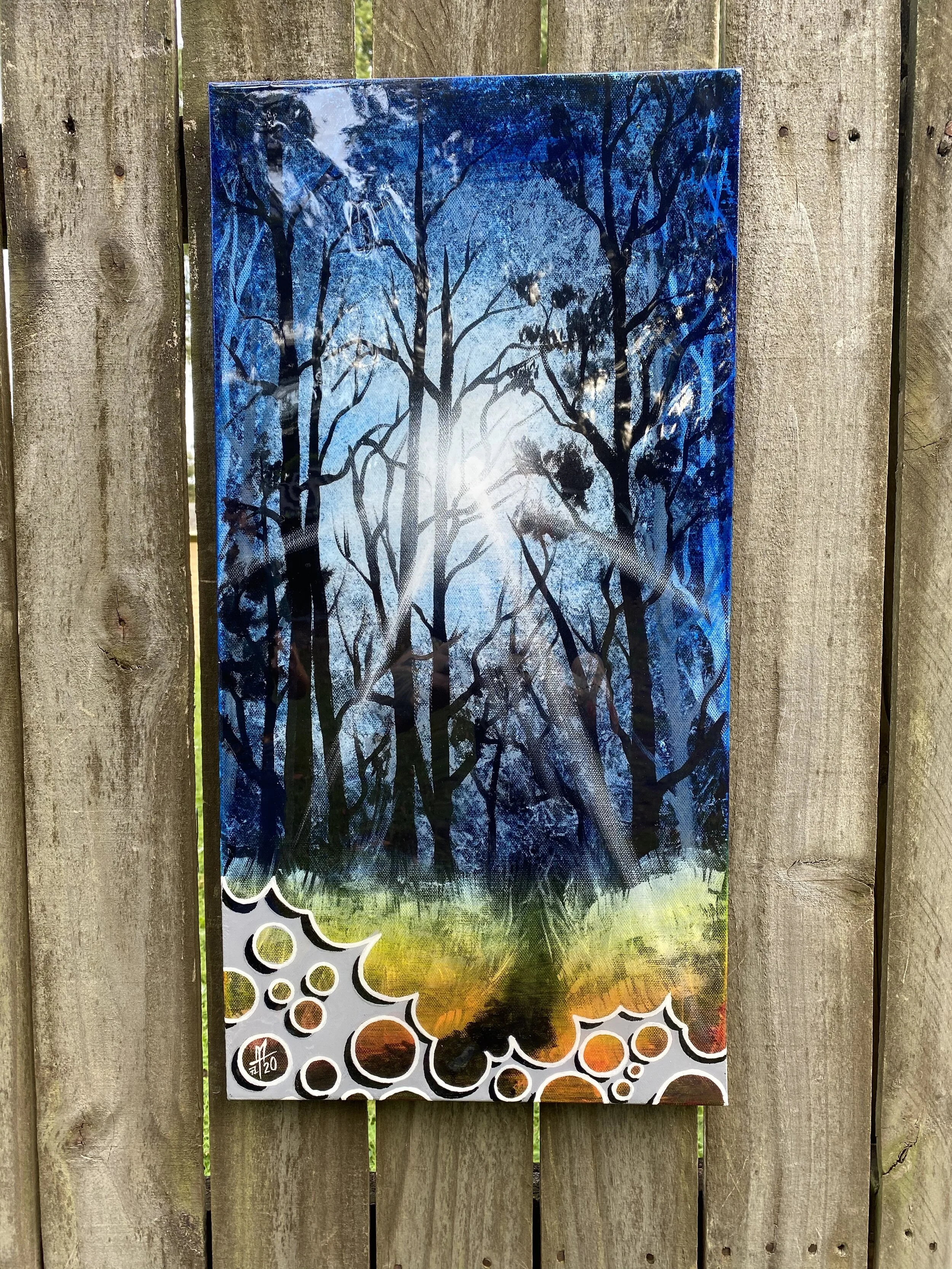MOON LIGHT Acrylic Painting on Canvas (resin coated)