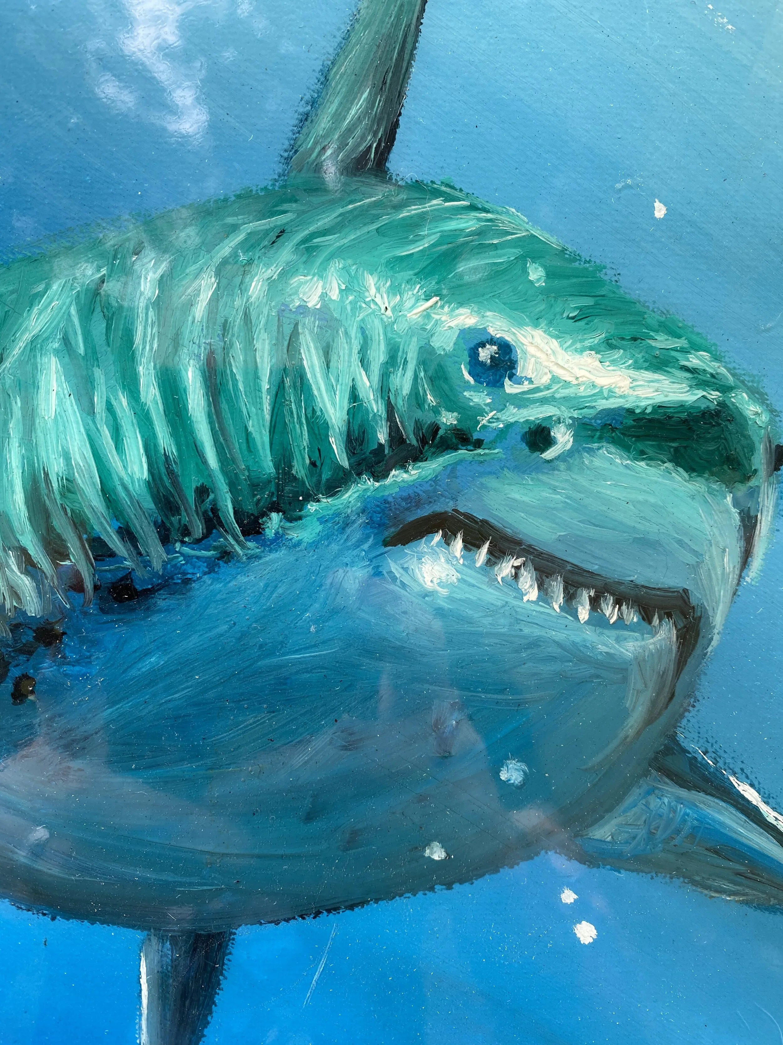 GREAT WHITE Oil Painting on Canvas