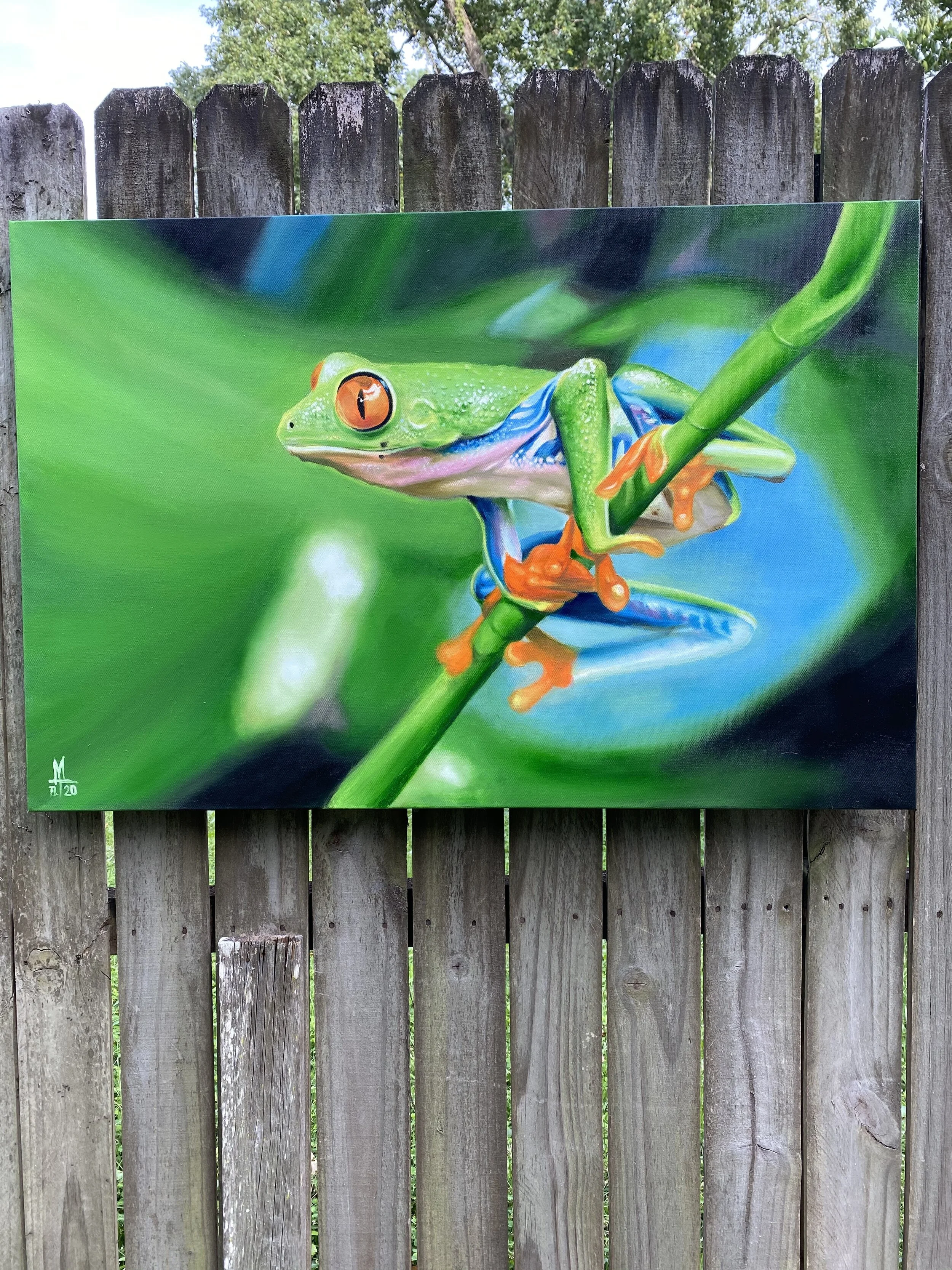 FROGGY Original Oil Painting 