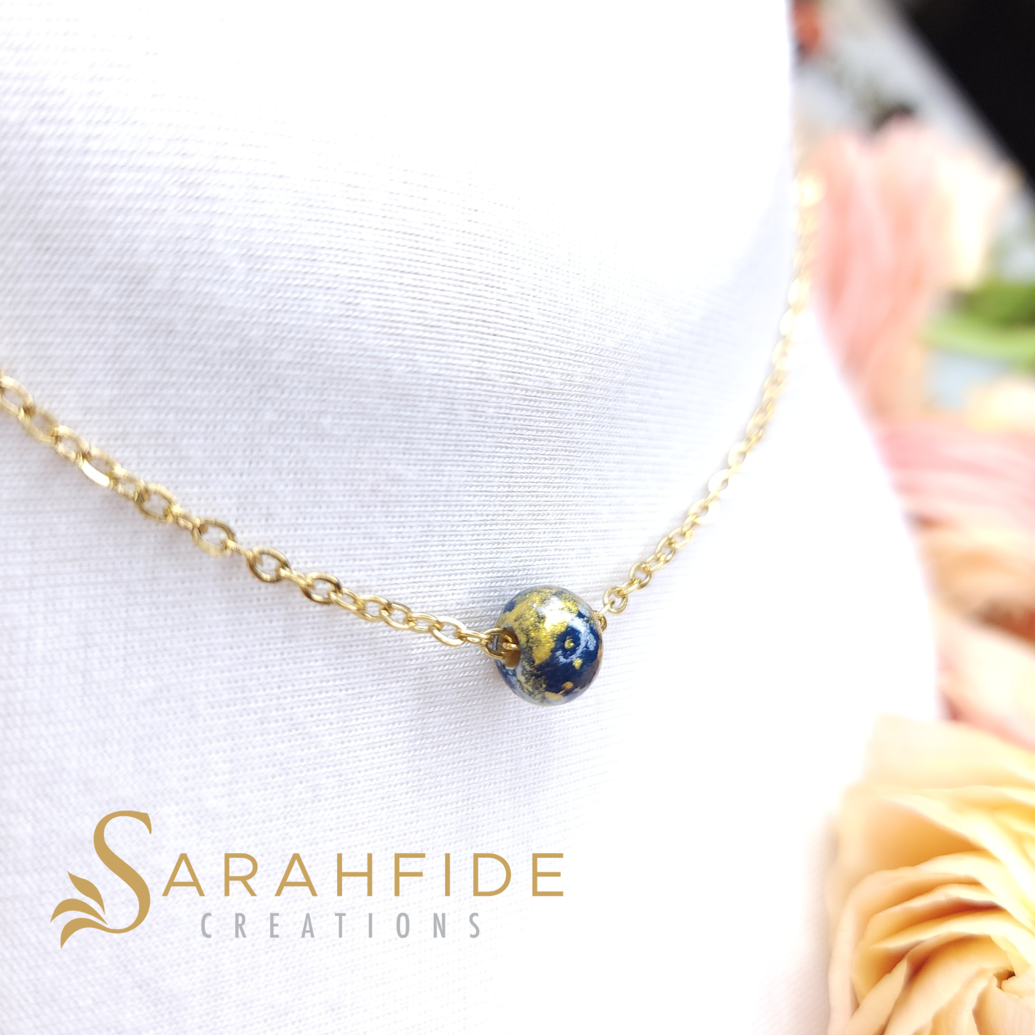 Navy Blue Lux Jane Pendant Necklace