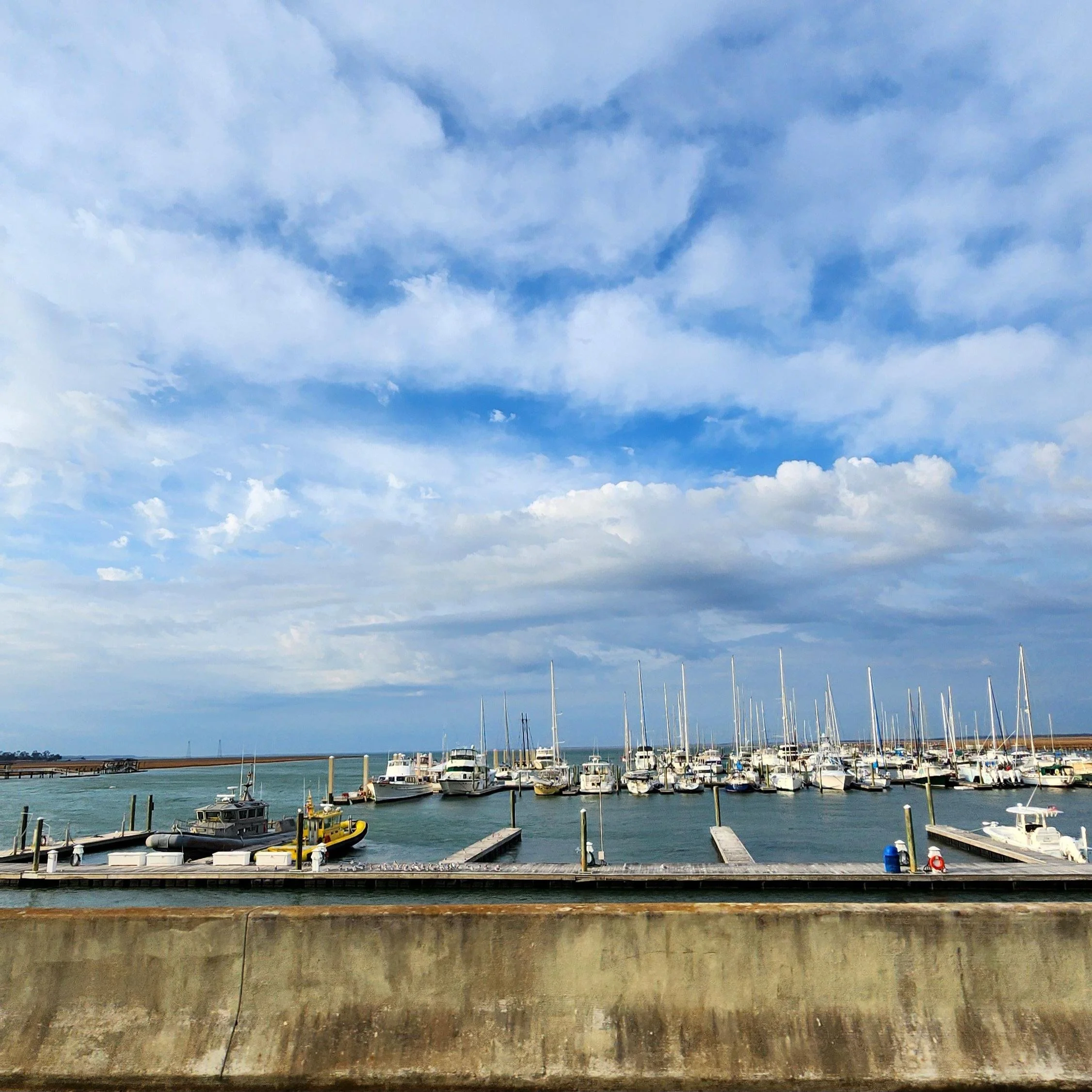 Marina on the drive onto St. Simons Island, Georgia near Crafts in the Village market Description: As you come onto the island, the marina is one of the first things you'll see. It's gorgeous.