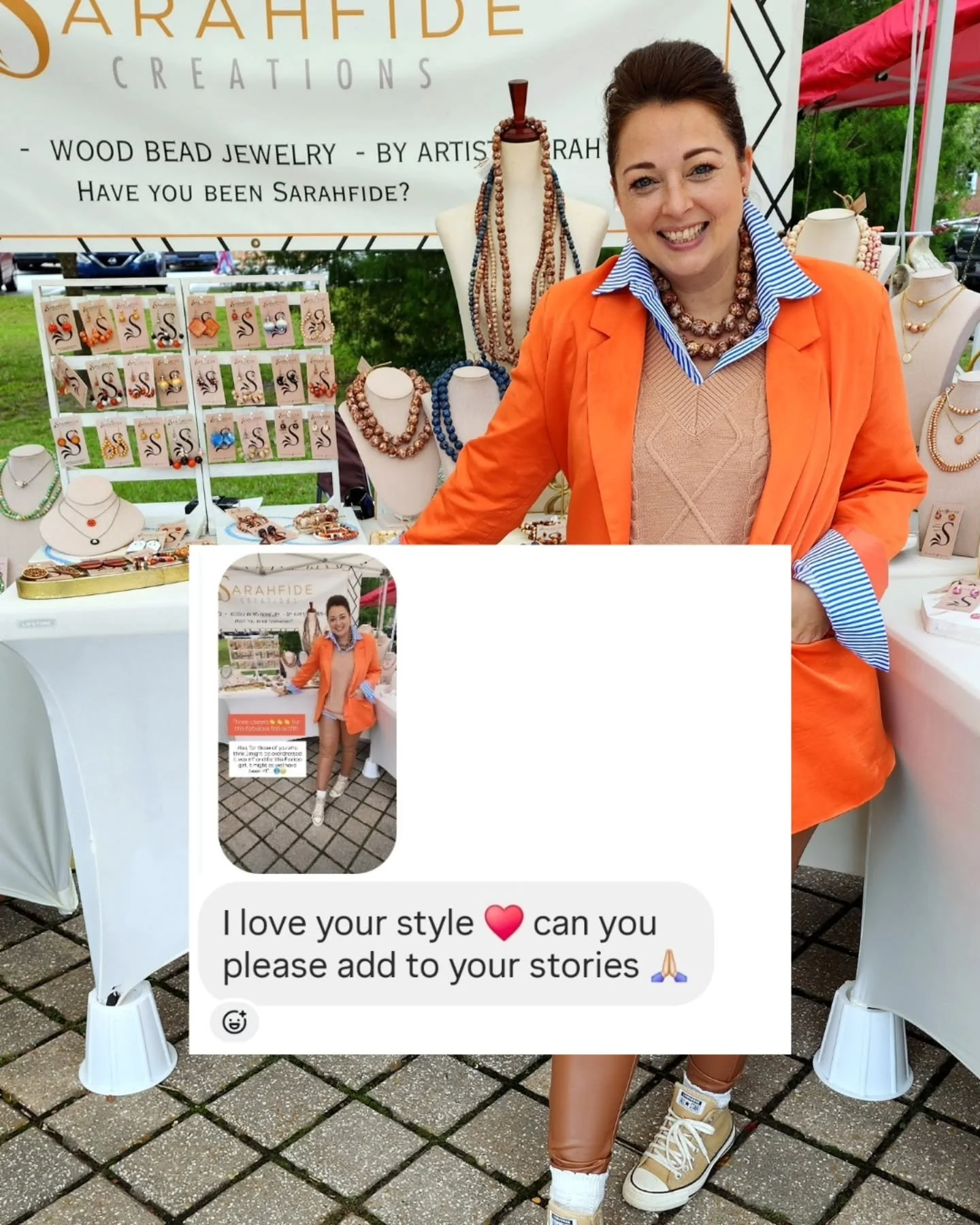 If I could, I would. 🧡
✨ “Can you send me the link?” ✨
I’ve gotten so many sweet messages and comments asking where my outfit came from in this photo — the orange blazer, the brown leather pants, that layered look everyone l