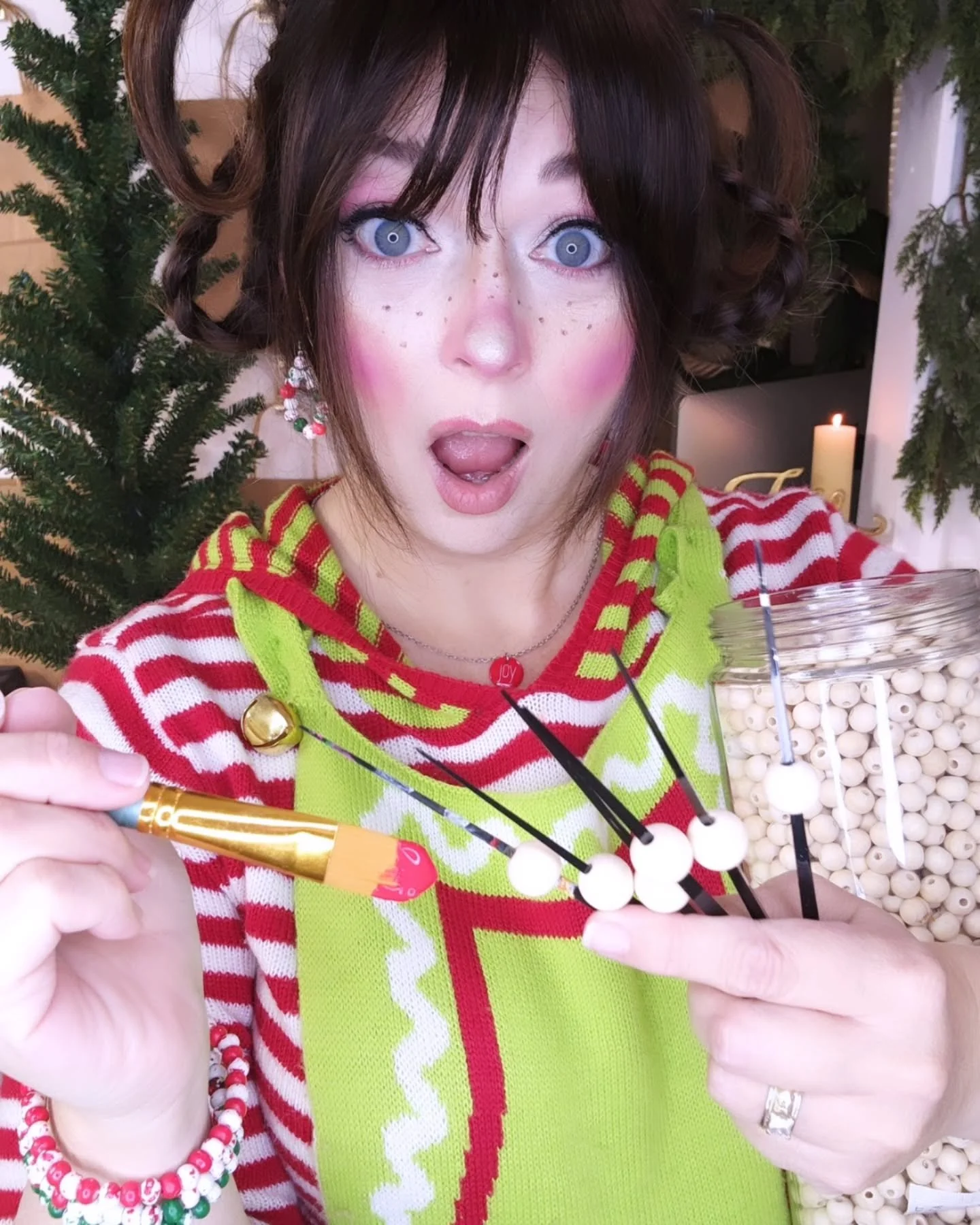 WHO's coming?

🎄 From Whoville&hellip; err, I mean Sarahfide Studio! 🎄
This Who&rsquo;s been busy painting merry little beads full of Christmas ✨️cheer! 
The Christmas Drop launches this Monday at 7am!

&bull; John and I love this time of year!! He