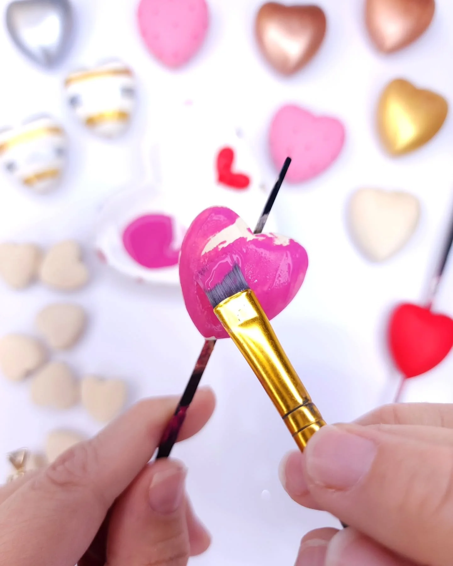 I'm almost finished painting these chunky ♡heart earrings and will have them available for you this week.♡

I absolutely love how lightweight they are &amp;&amp;&amp; I love that they are on trend!! Both are a must for me!!! Not to mention, they are 