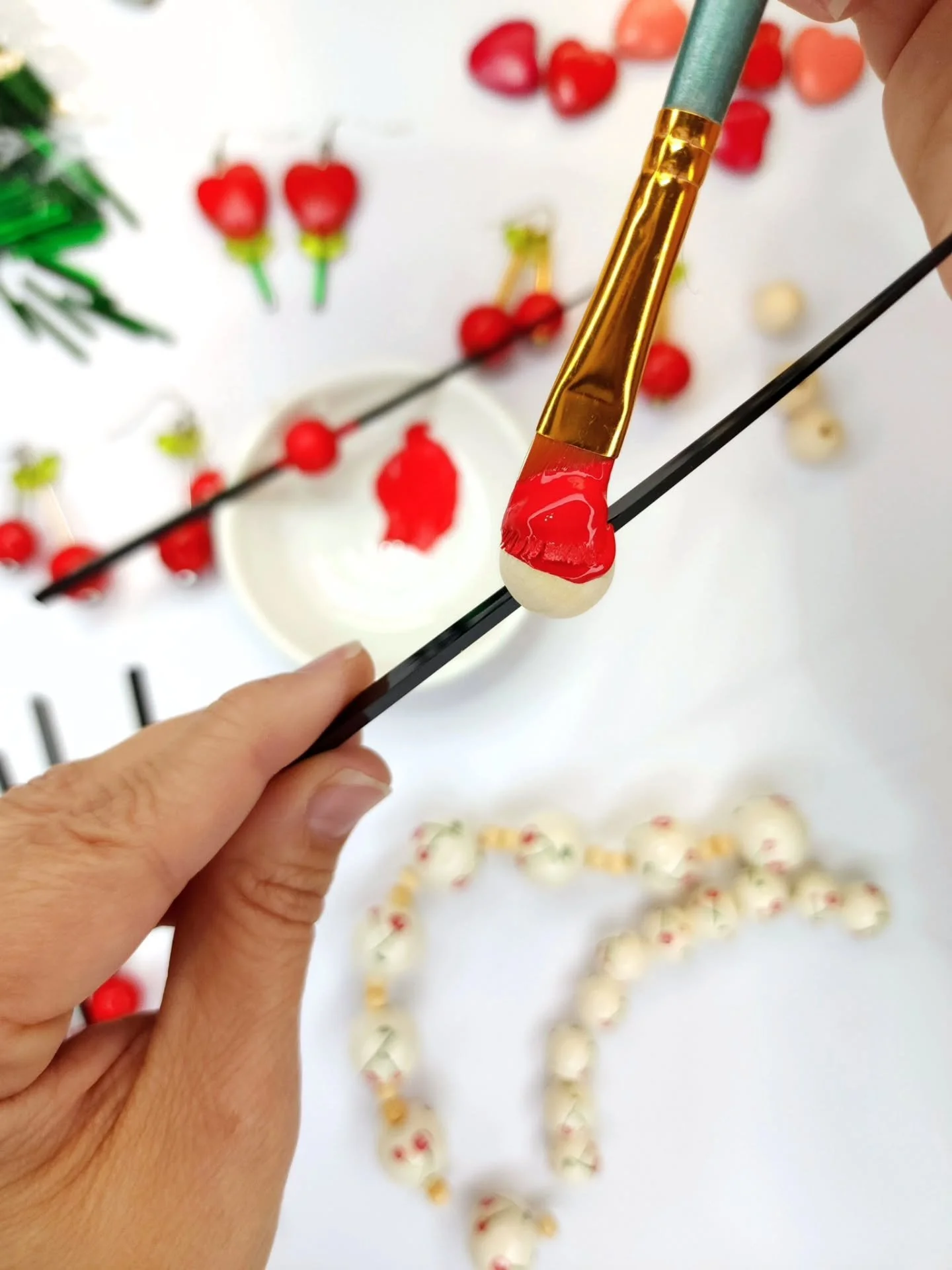 🍒 Painting, Creating, Packaging, Wearing 🍒

In case you missed the email, the stories, or the gossip... this is to let you know, the 🍒 have dropped on the site along with the small Sabrina hearts and the chunky Elle Wood hearts... and a few other 