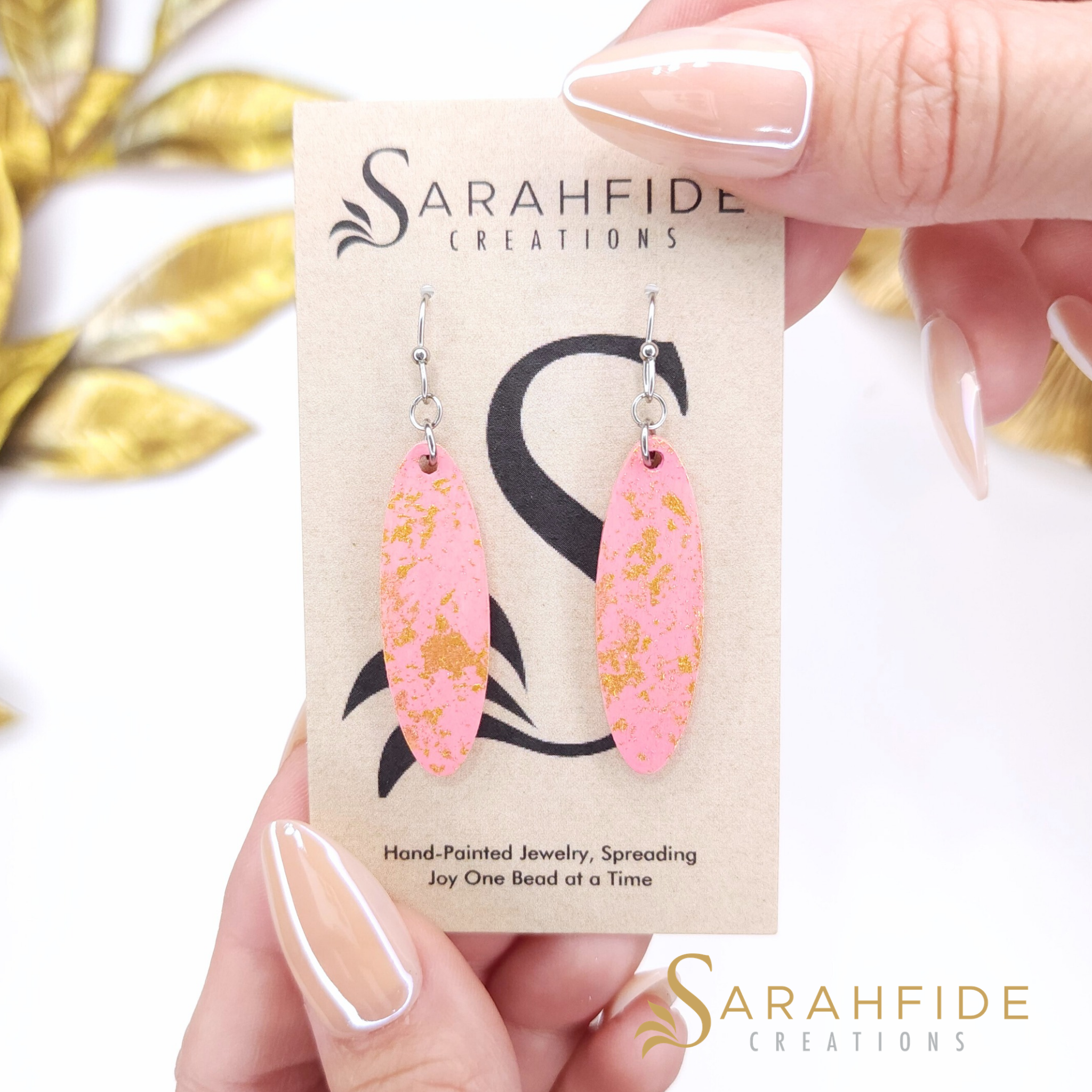 Light Pink Color Pop Ellipse Earrings