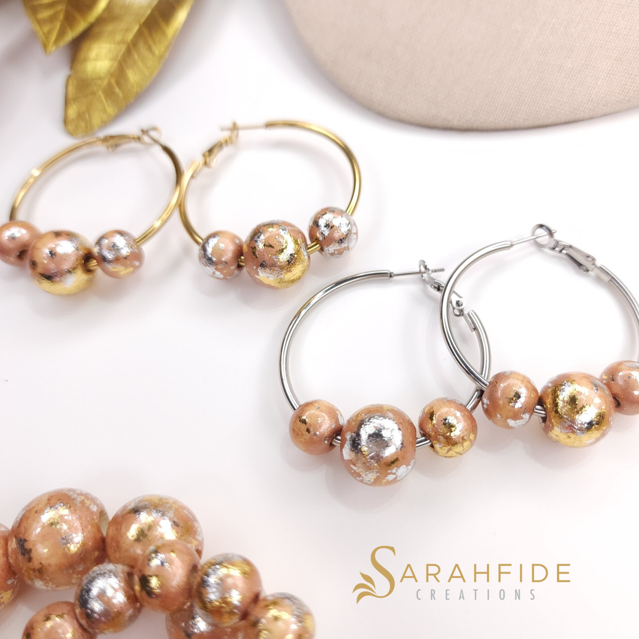 Rosegold Sparkling Hoop Earrings