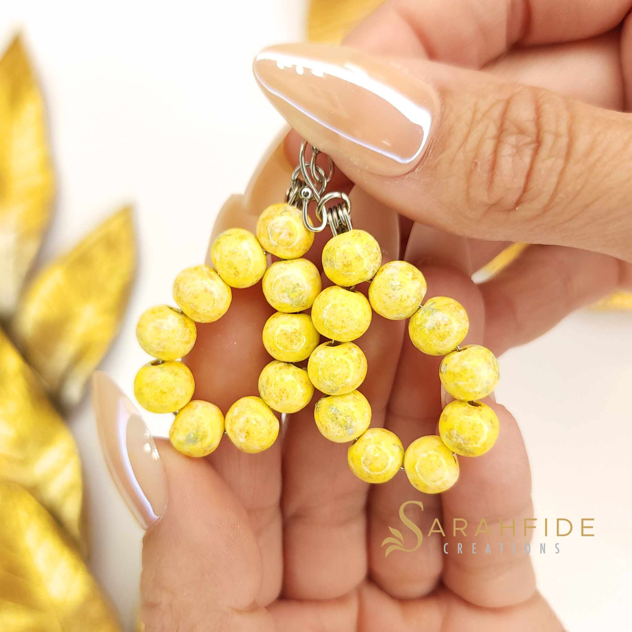 Yellow Lux Chunky Small Tear Drop Earrings