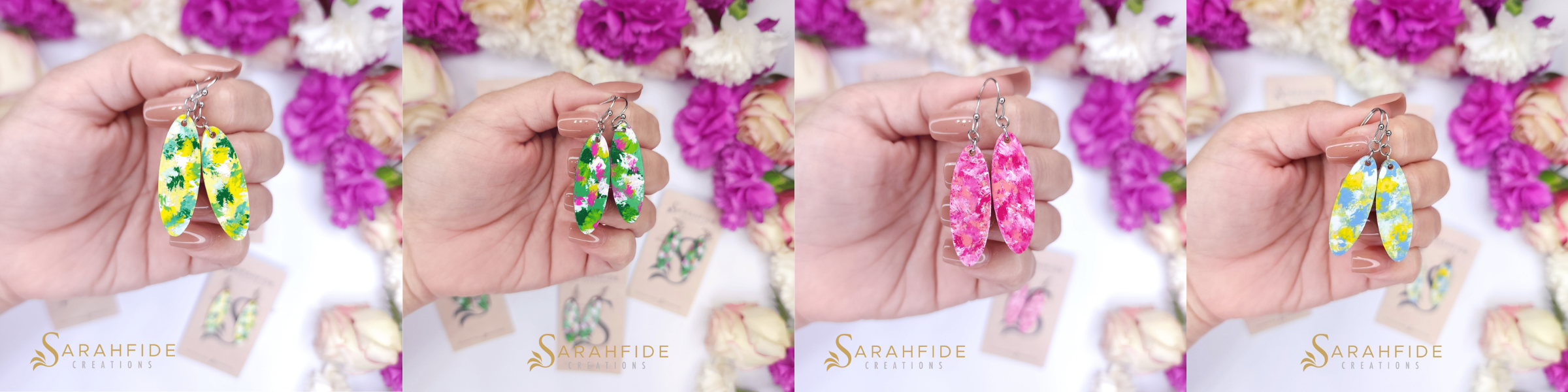 AI chat about Sarahfide Ellipse Earrings and invisaweight — hand-painted wood bead earrings so light you forget you're wearing them