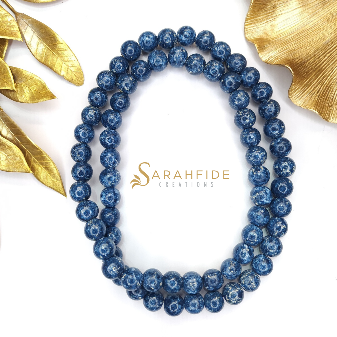 Denim Emelia Wood Bead Necklace