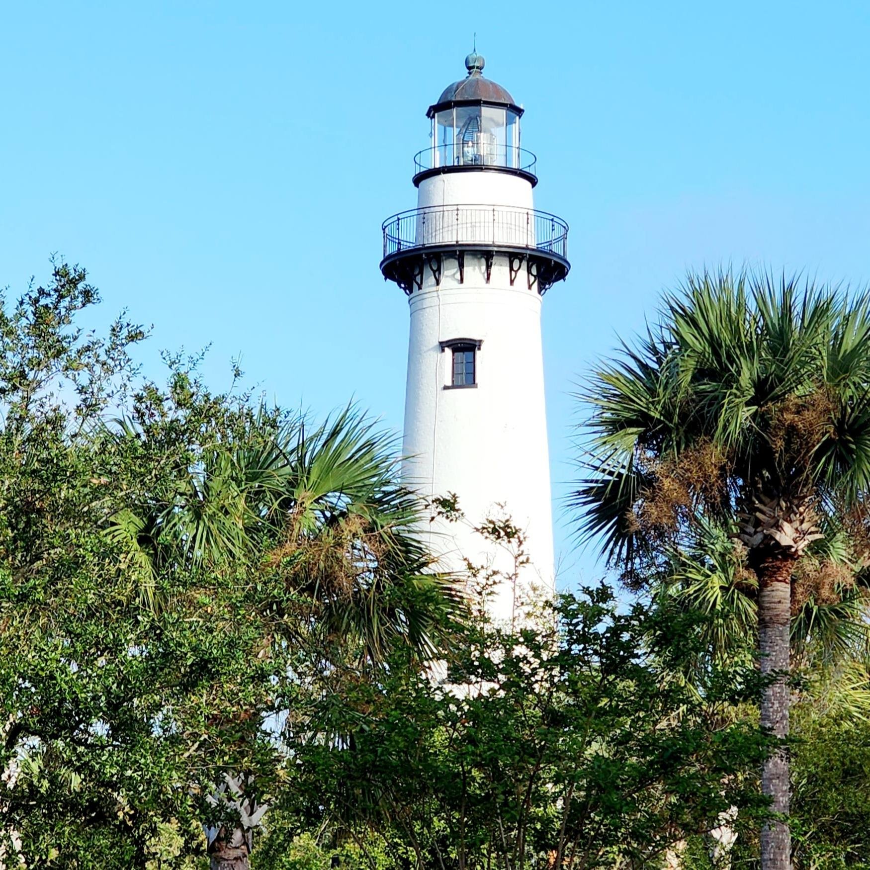 St. Simons Island Lighthouse near Crafts in the Village market at Neptune Park Description: A St. Simons must-see. Climb to the top for a panoramic view of the island.
