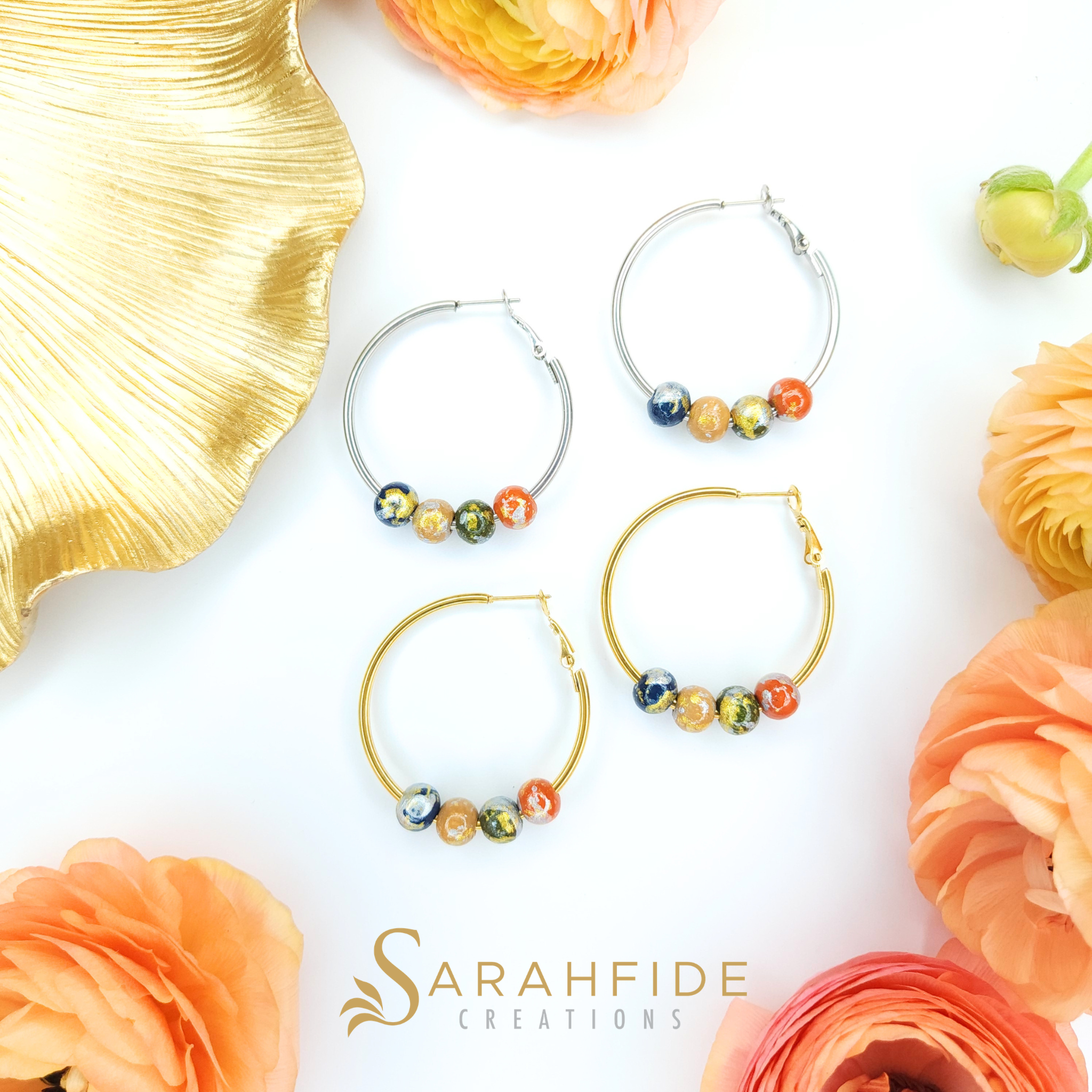 Basic Fall Medley Lux Large Hoop Earrings